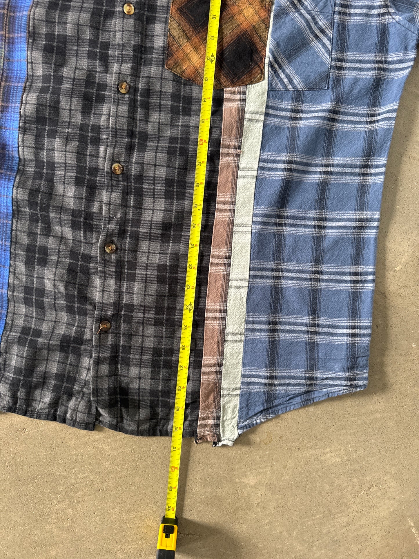 Needles Rebuild By Needles 7 Cut Reworked Flannel Button Up Shirt