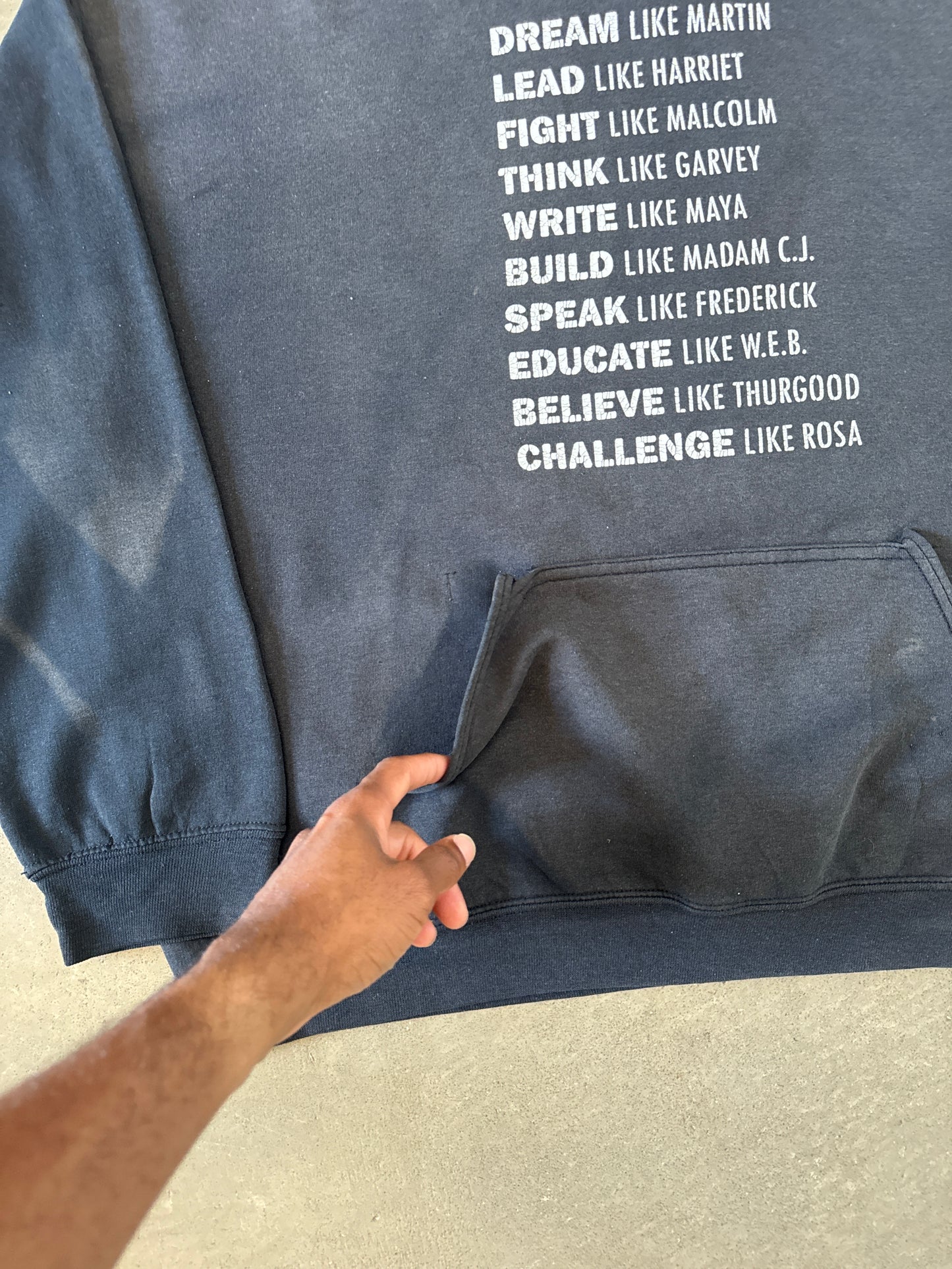 Vintage Black History Quote Sun Faded Hoodie