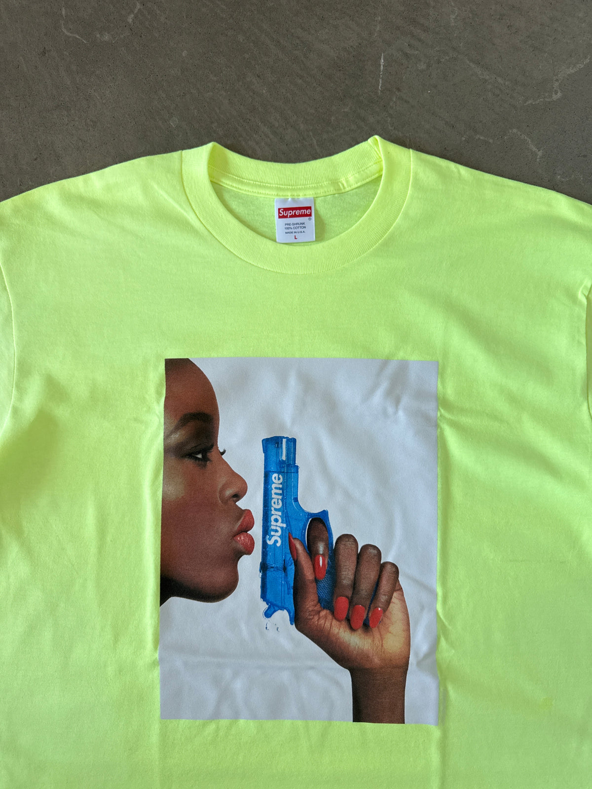 Supreme Water Pistol Bright Yellow Tee (SS21)