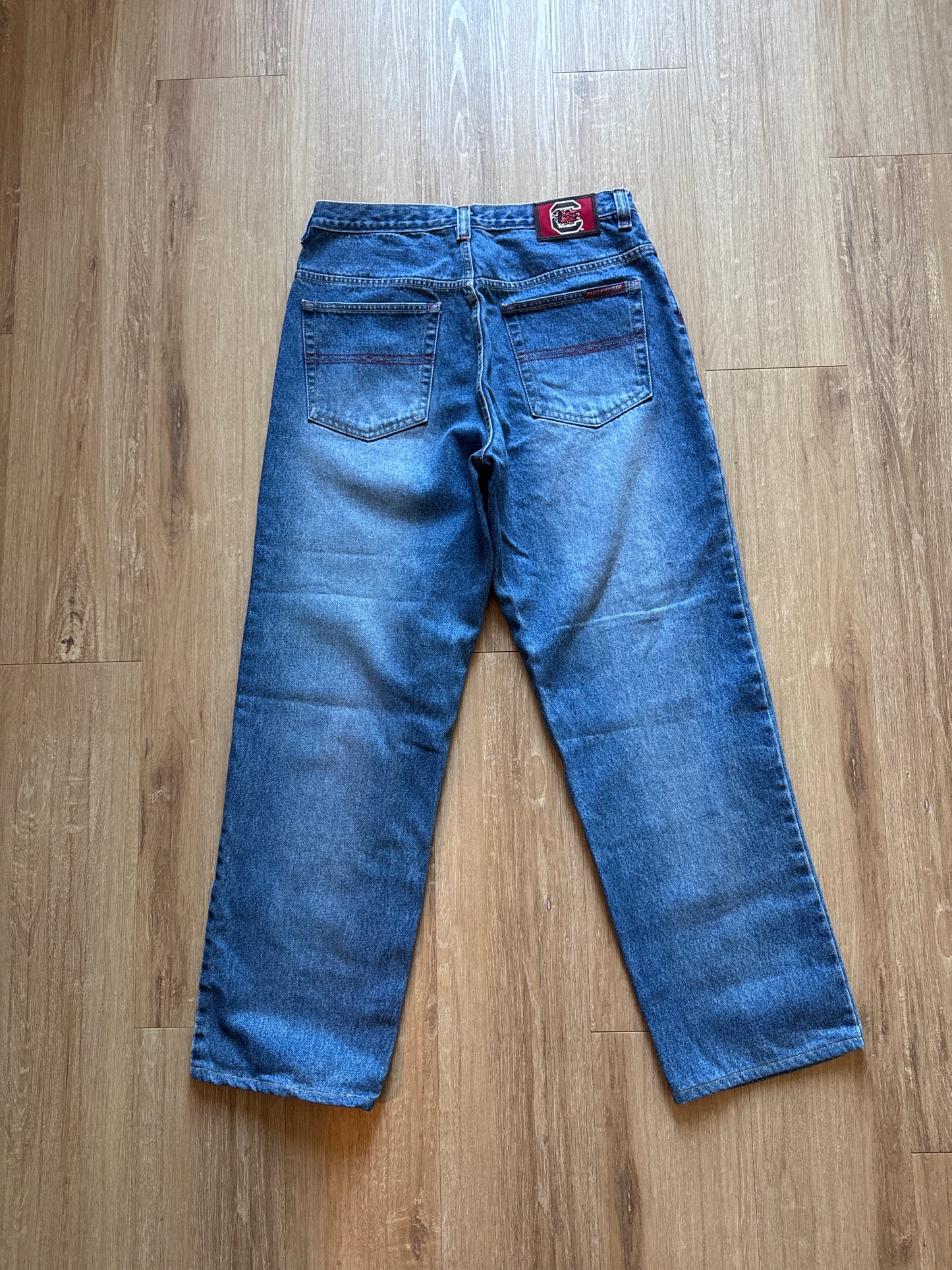 Vintage 90s Team Jeans University Of South Carolina Gamecocks Blue Denim Jeans