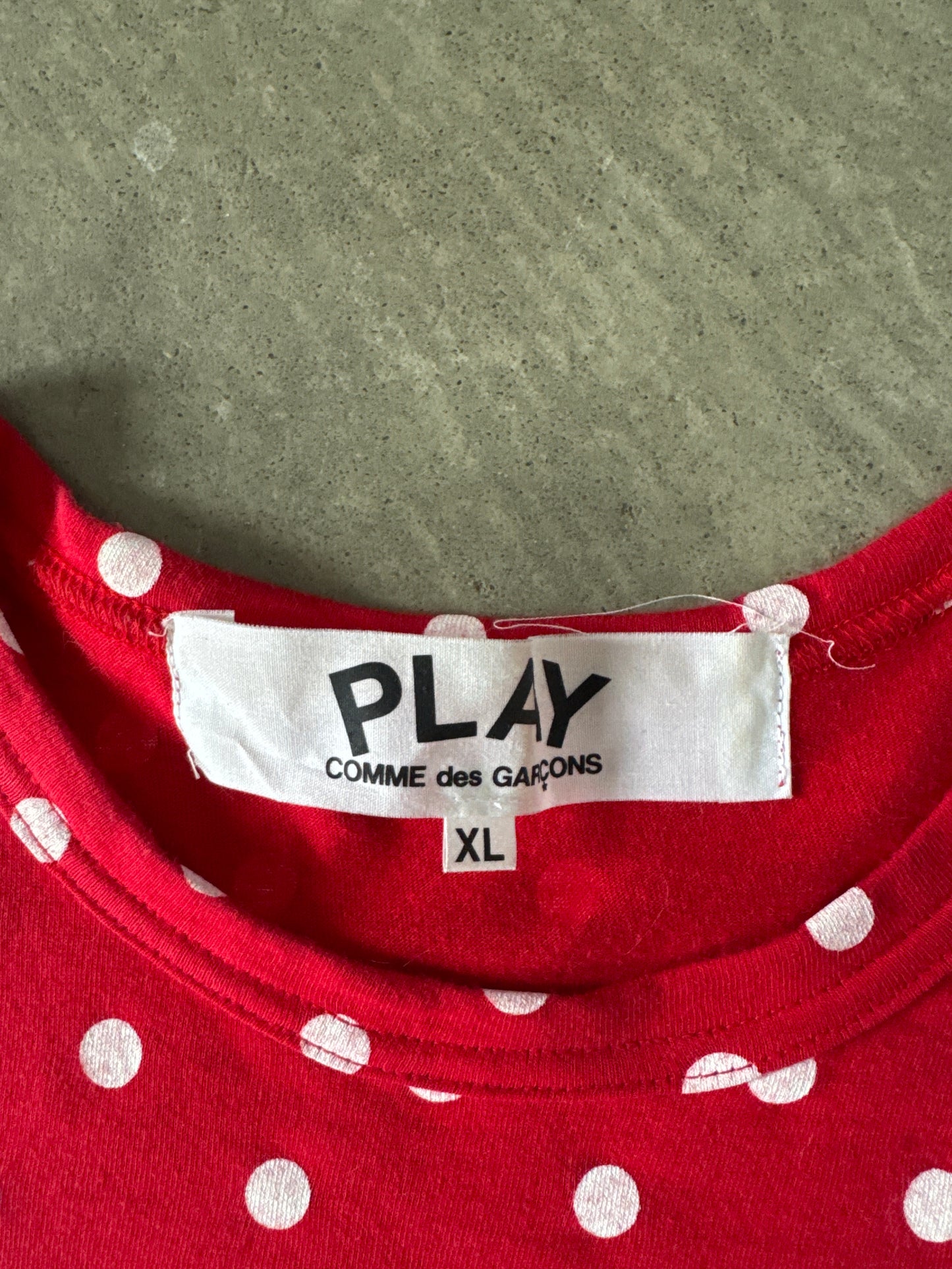 Comme des Garçons PLAY Polka Dot Red Long Sleeve