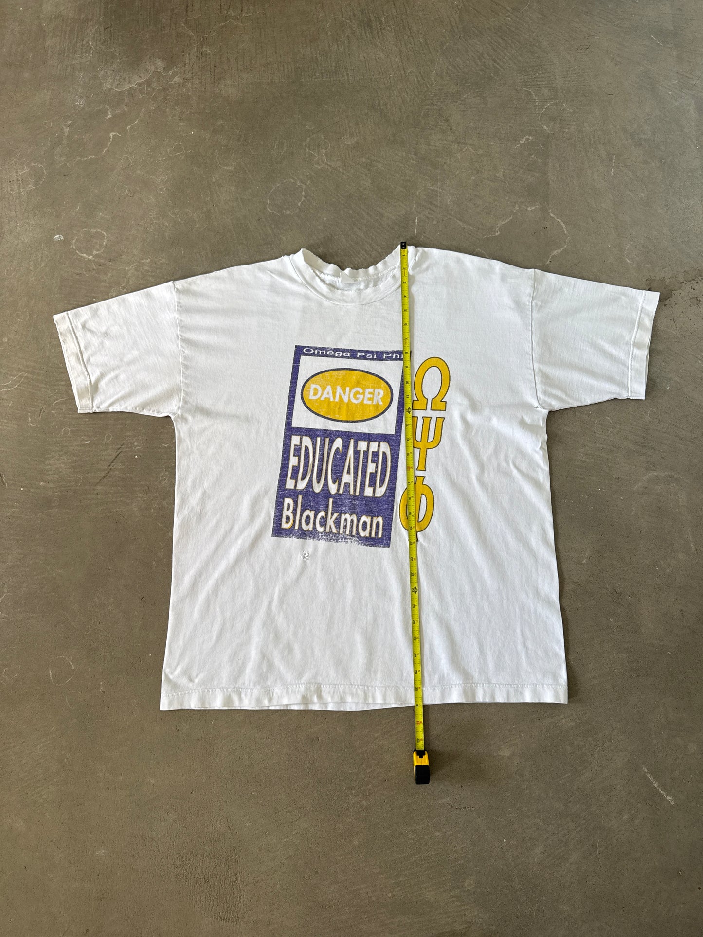 Vintage 90s Omega Psi Ph Educated Blackman Greek Tee