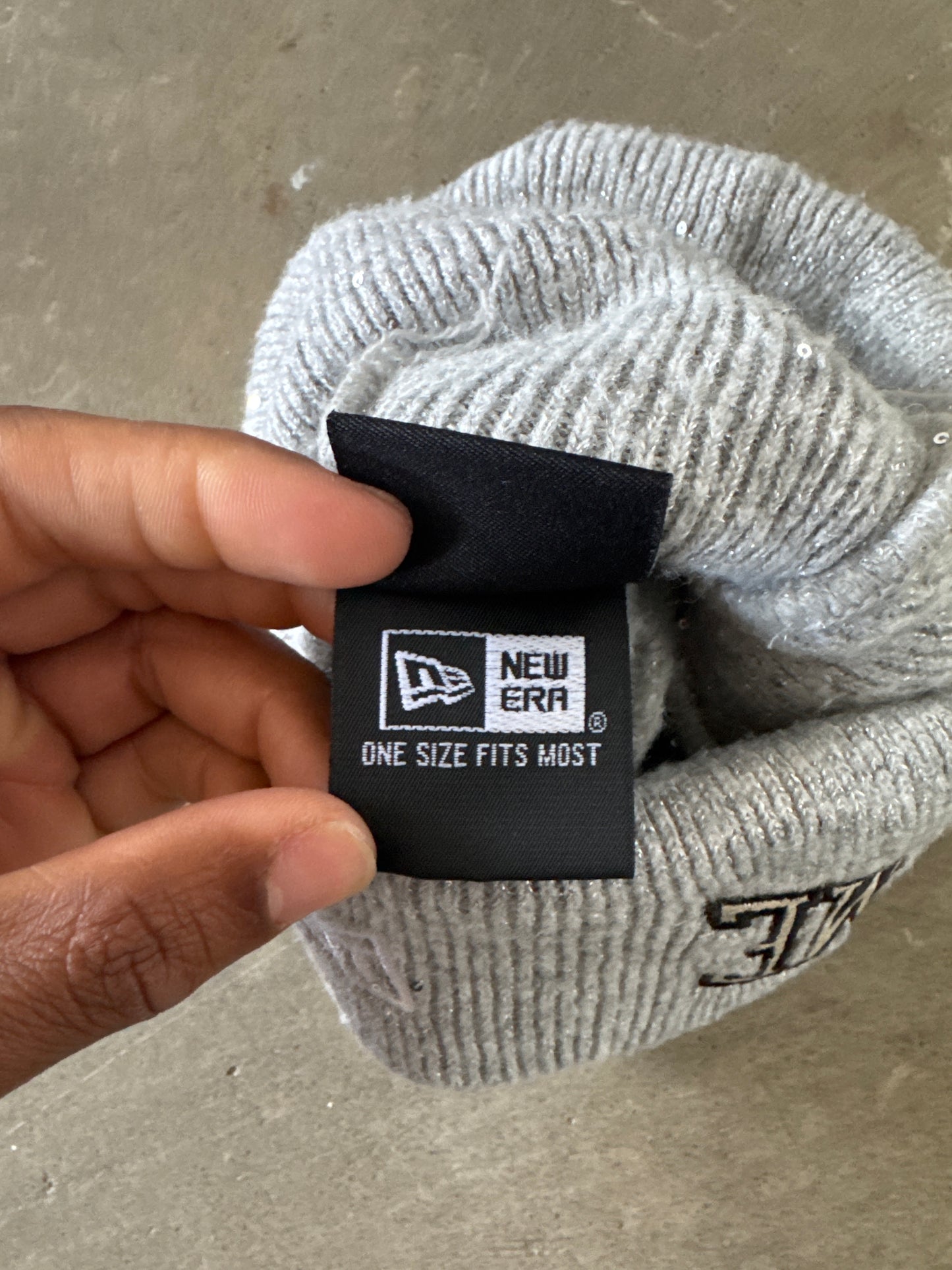 Supreme New Era Metallic Arc Grey Beanie