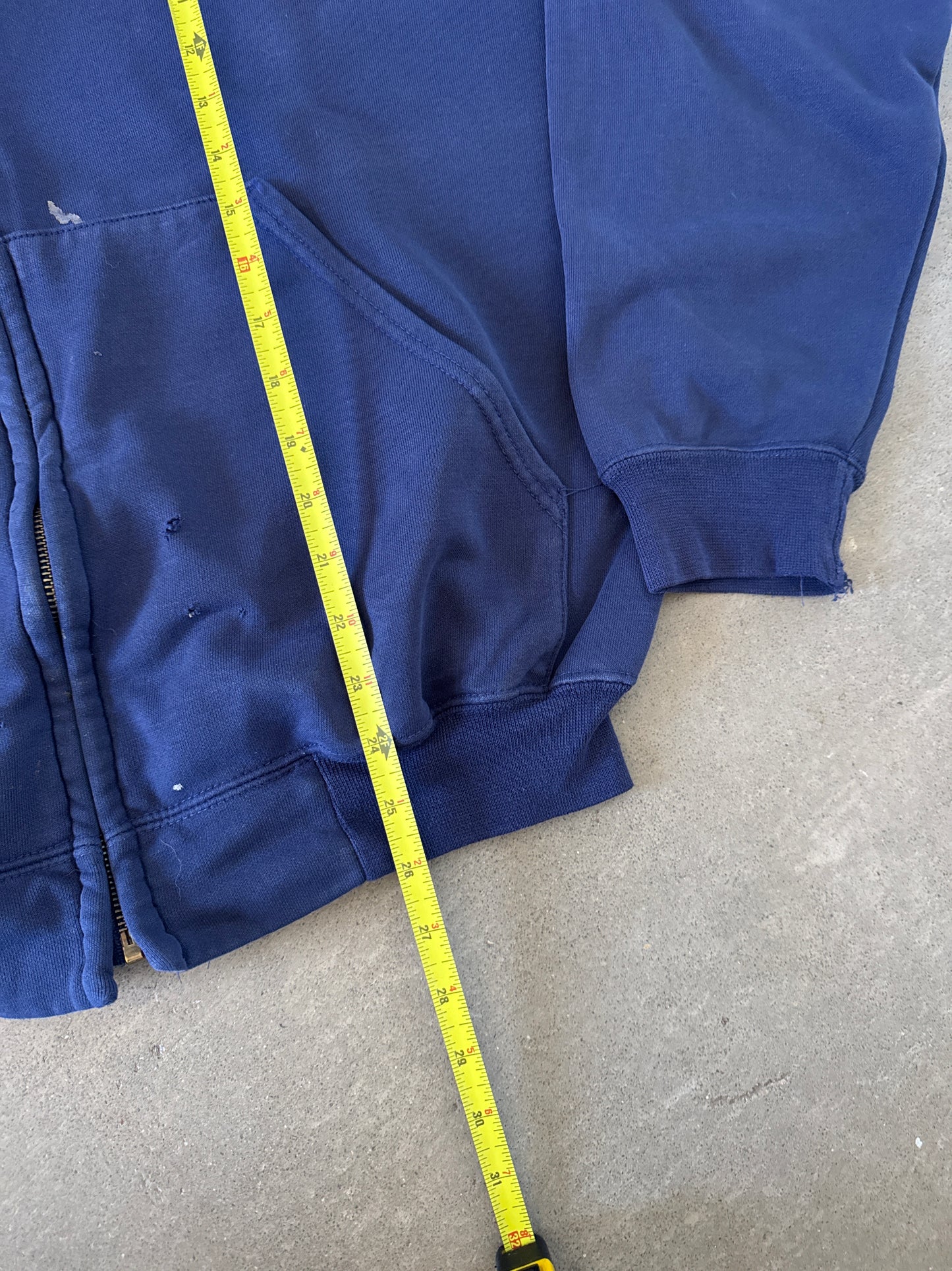 Vintage 90s Carhartt Embroidered Navy Hooded Zip Up