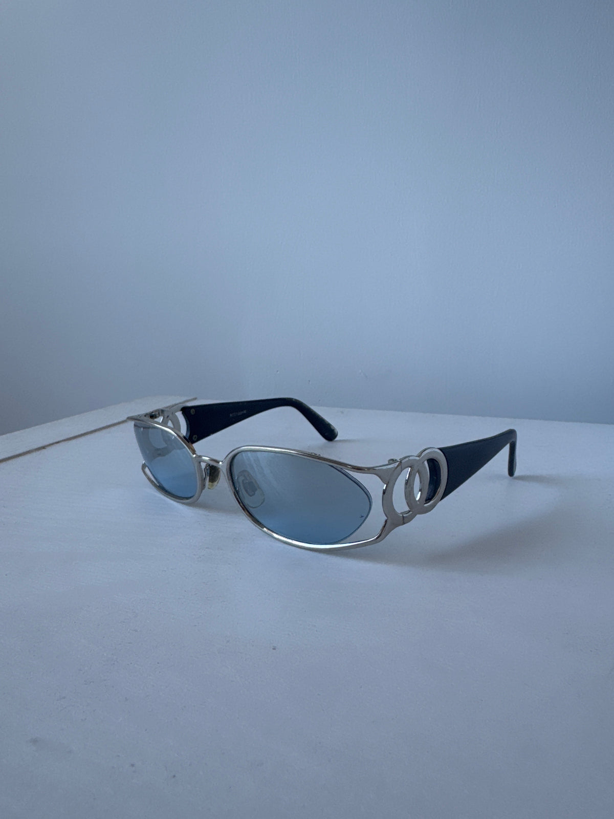 Vintage 90s Hip Hop Style Blue Tint Shades Glasses