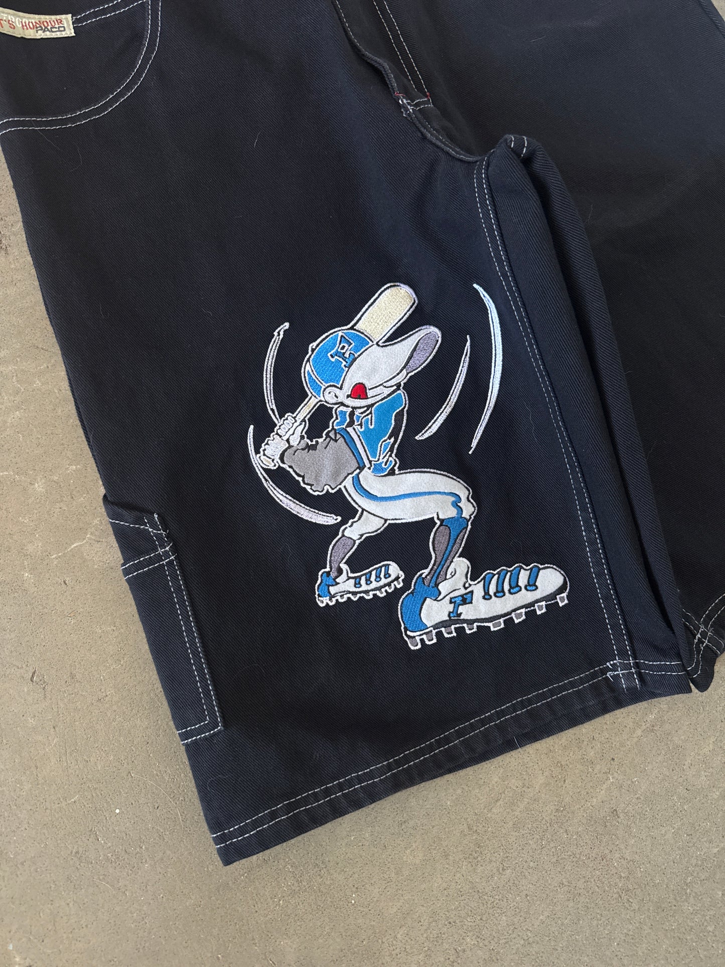 Vintage Y2K Paco Grand Slam Embroidered Denim Shorts