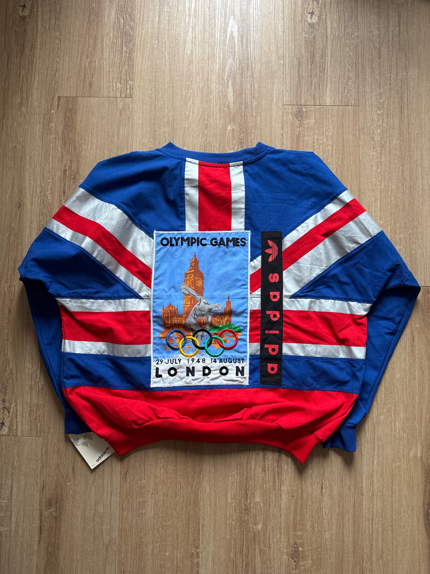 Vintage 80s Adidas Olympic Games London 1908 1948 Sweatshirt