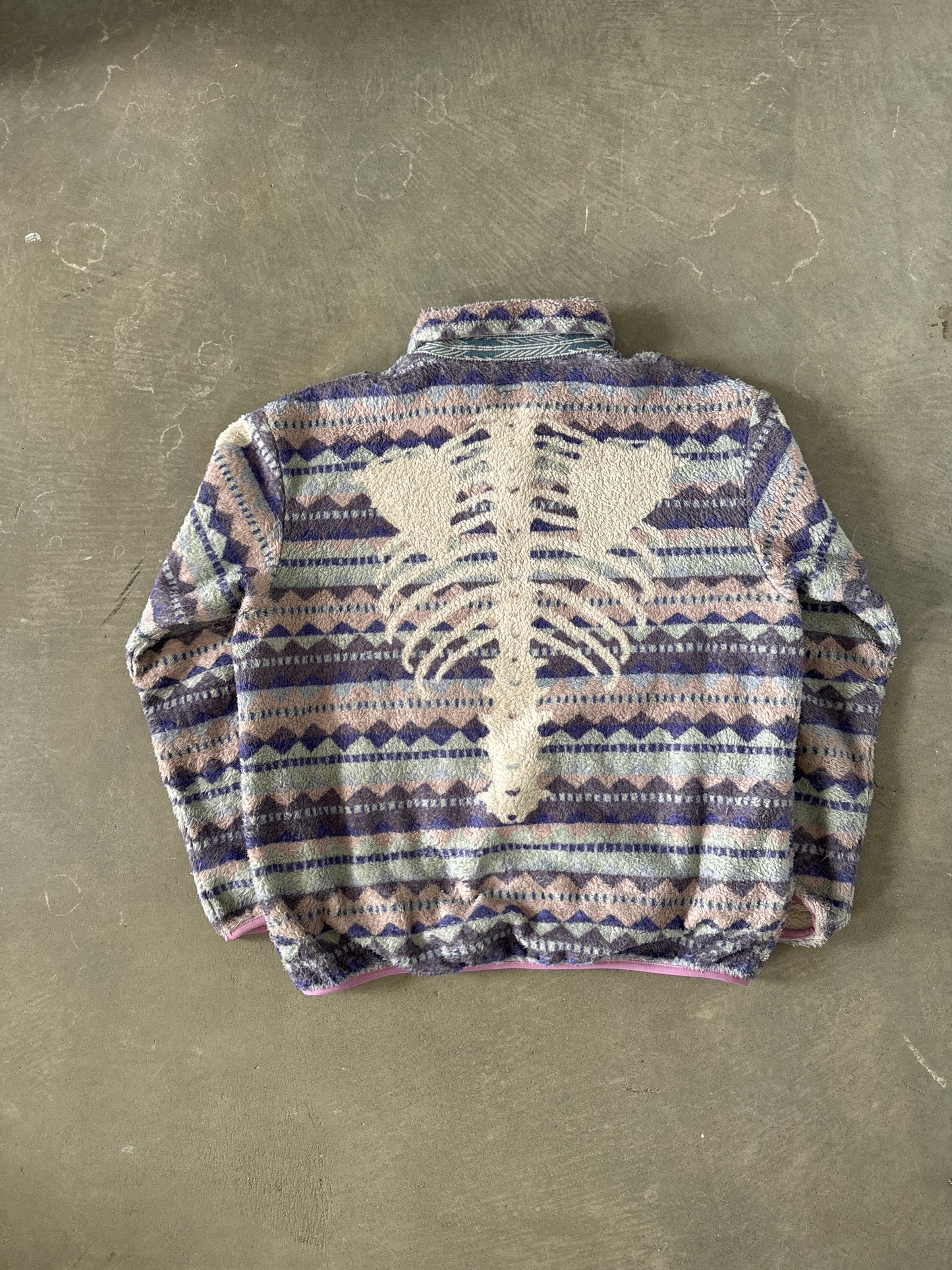 Kapital Ashland Stripe & Bone Fleece Zip Blouson Jacket