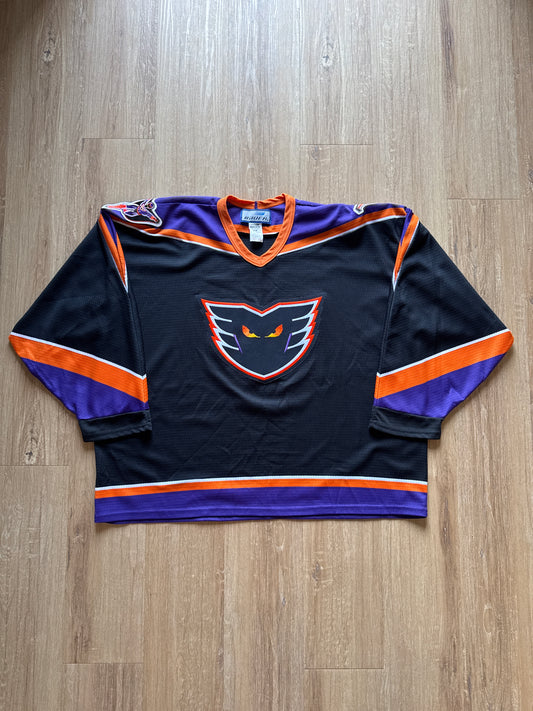 Vintage 90s Bauer Philadelphia Phantoms SP Black AHL Hockey Jersey