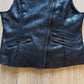 Vintage Y2K Dots Women’s Leather Feather Zip Up Vest Jacket