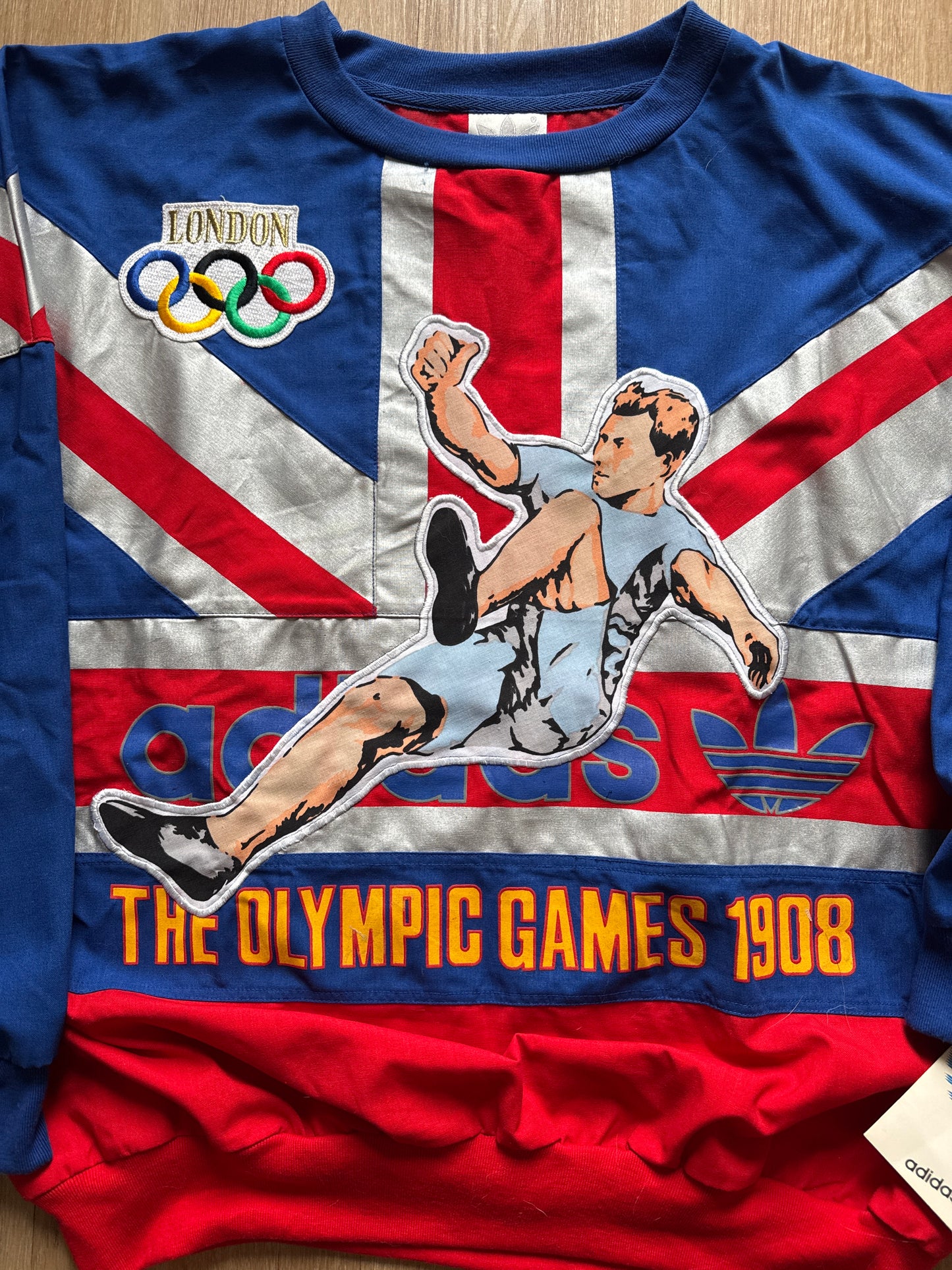Vintage 80s Adidas Olympic Games London 1908 1948 Sweatshirt