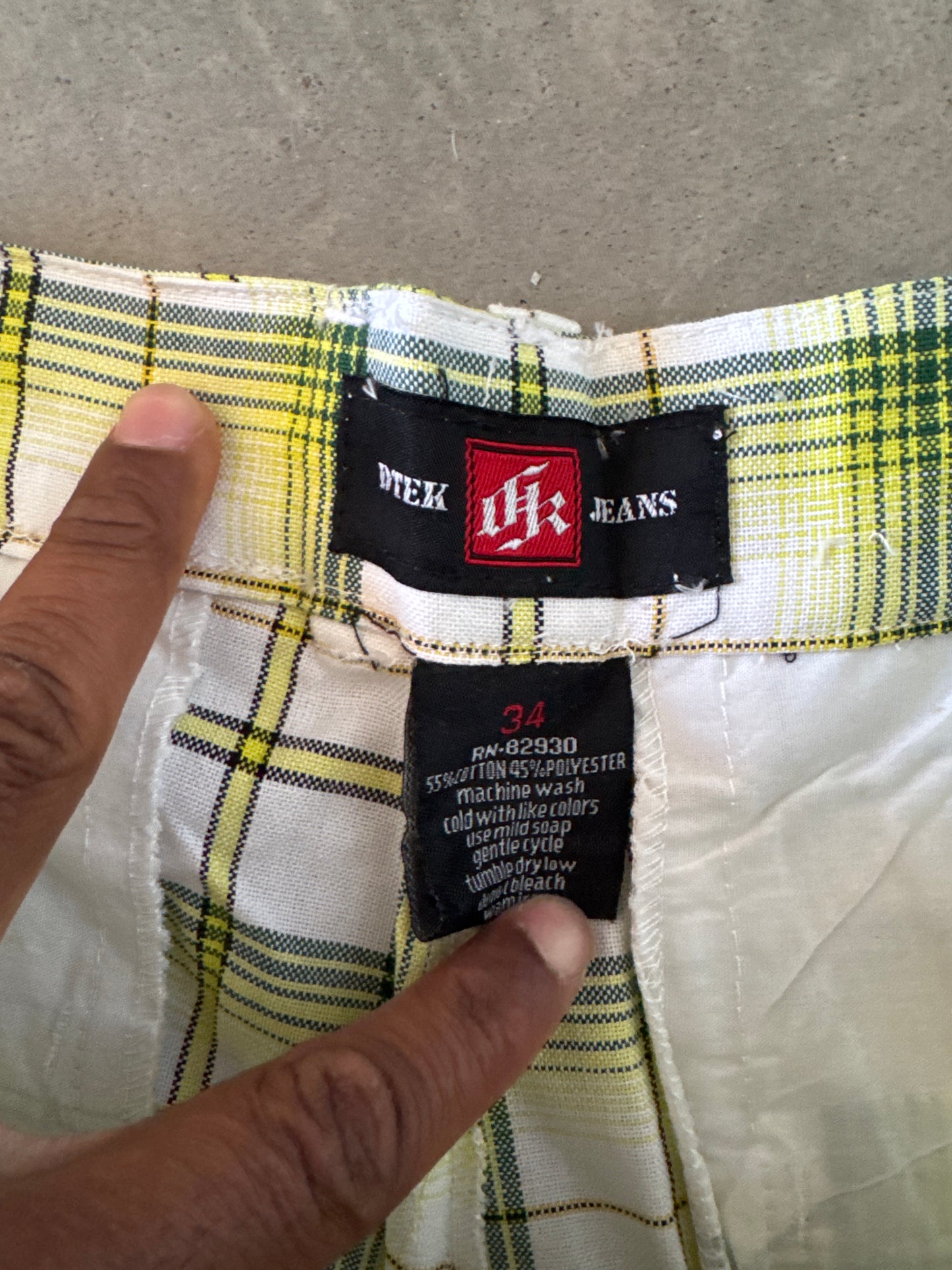 Vintage Y2K Dtek Plaid Baggy Long Shorts