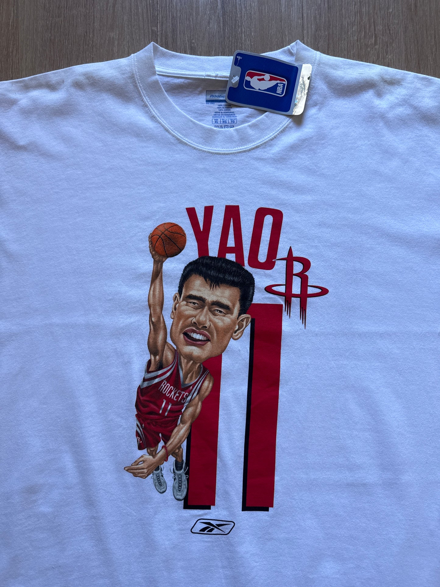 Vintage Reebok Yao Ming Houston Rockets Caricature Tee