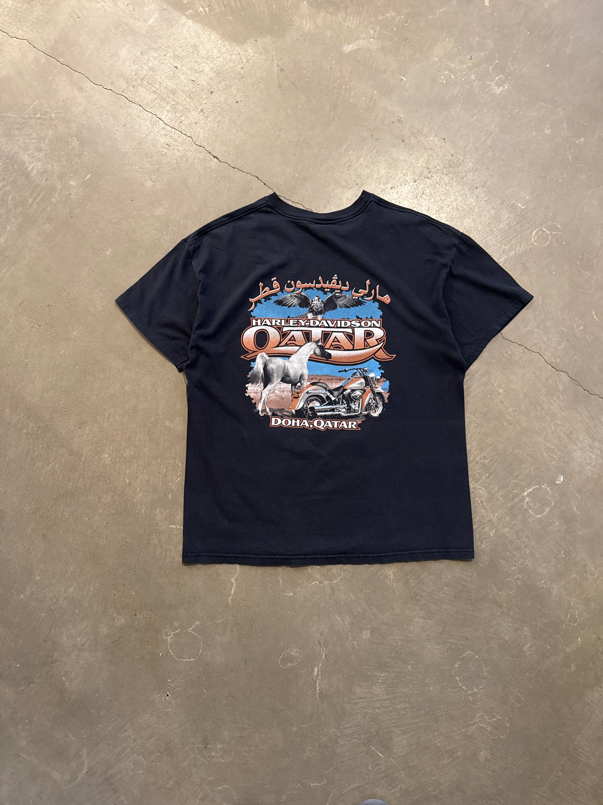 Vintage 90s Harley Davidson Doha, Qatar Tee