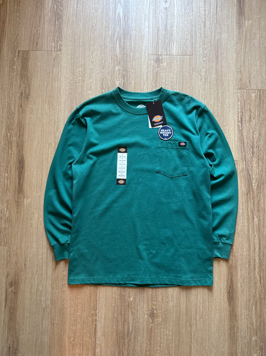 Dickies Chest Pocket Logo Heavyweight Jersey Knit Crew Long Sleeve Tee