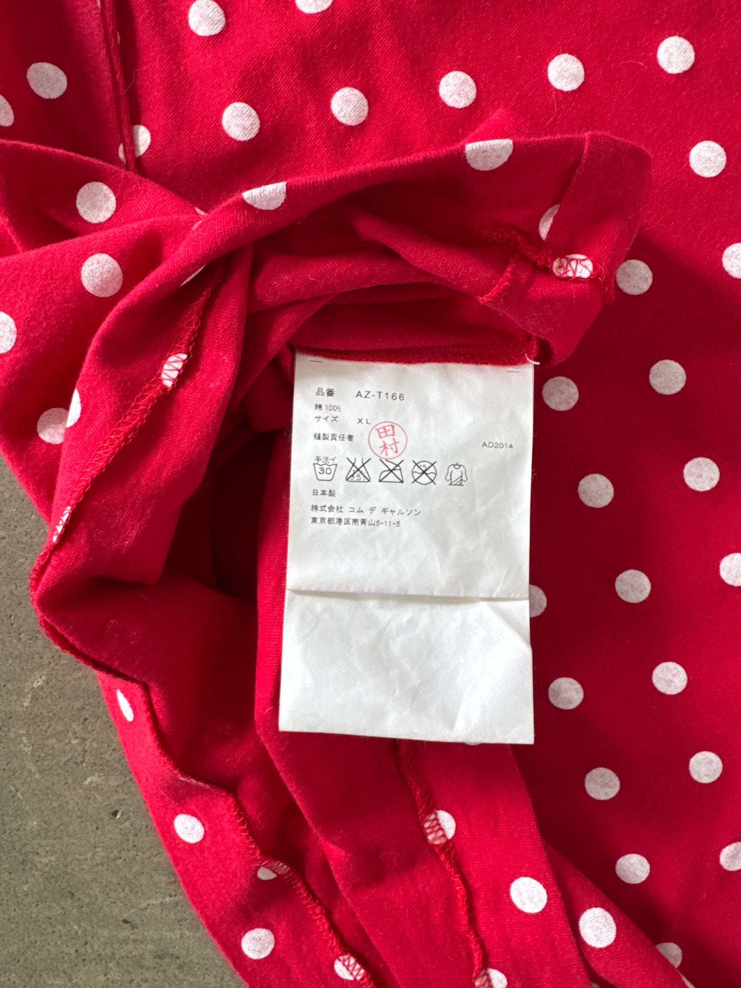 Comme des Garçons PLAY Polka Dot Red Long Sleeve