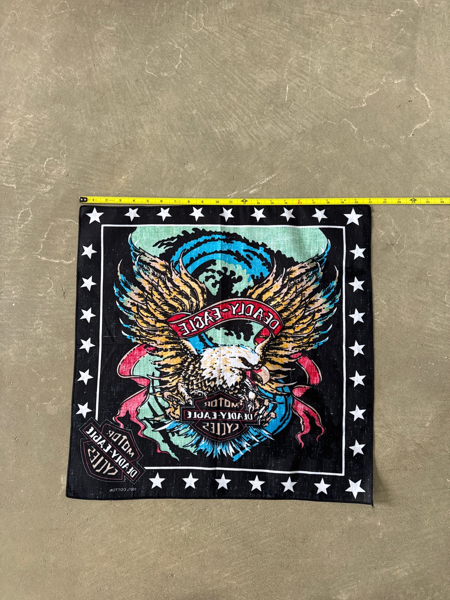 Vintage Harley Davidson Motor Deadly Eagle Cycles Bandana Scarf