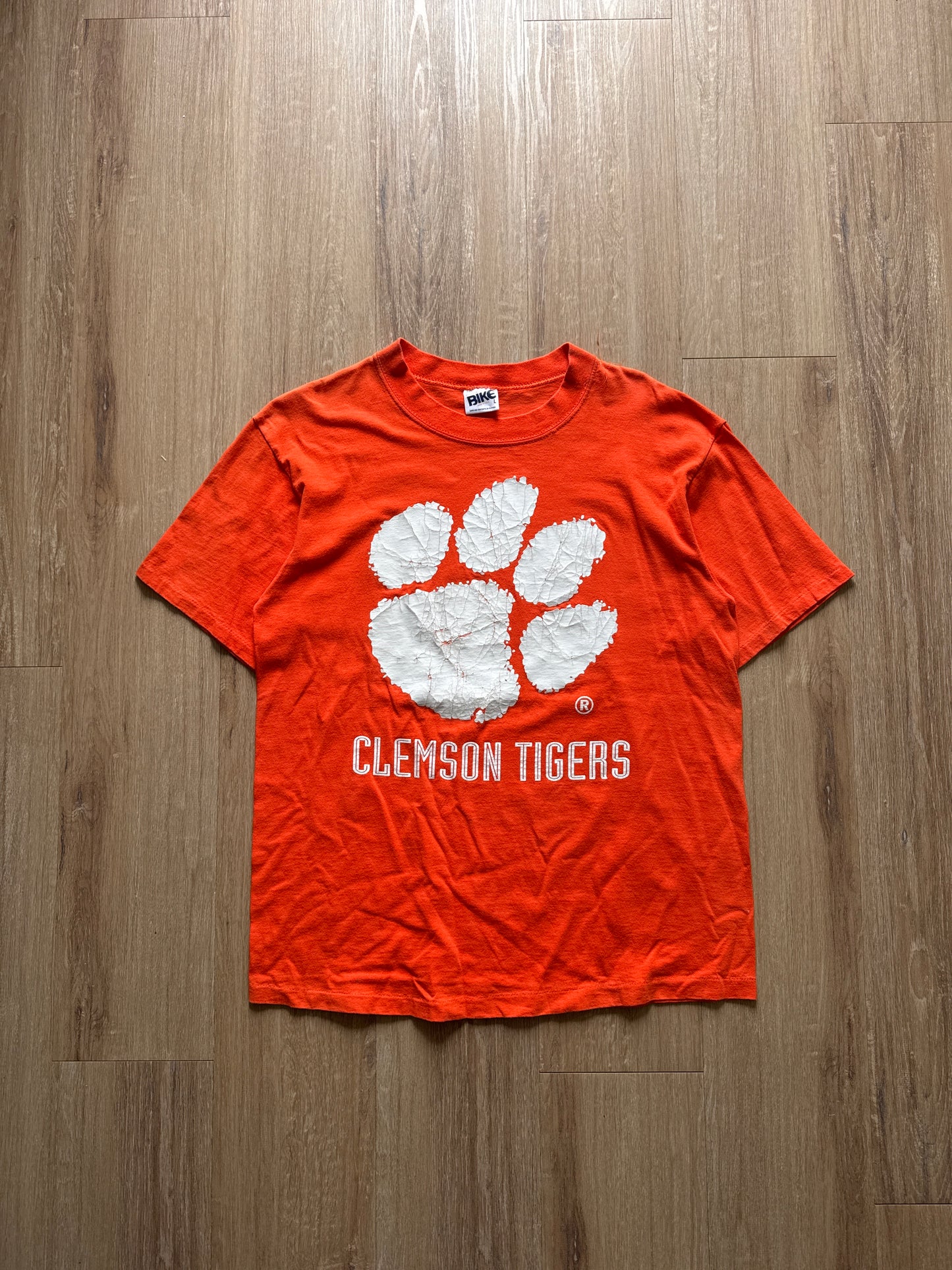 Vintage Bike University Of Clemson Tigers Big Logo Tee