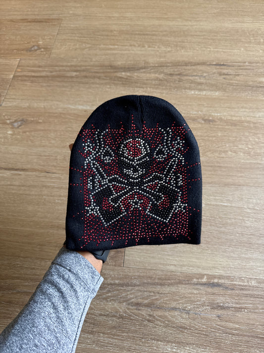 Vintage Y2K Skull Rock Bedazzled Skully Beanie Hat