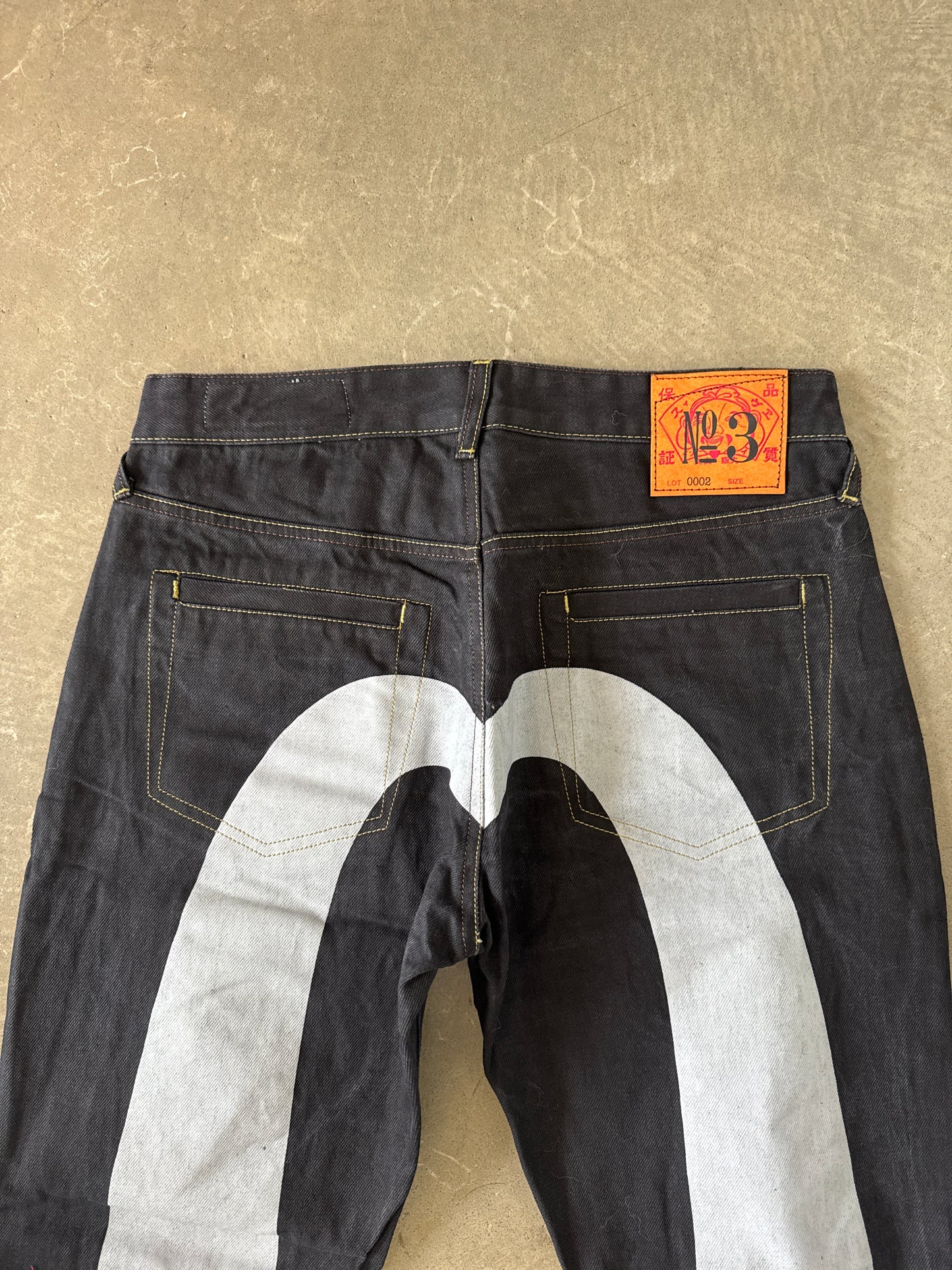 Evisu Embroidered Gray Bull Selvedge Japanese Denim Jeans