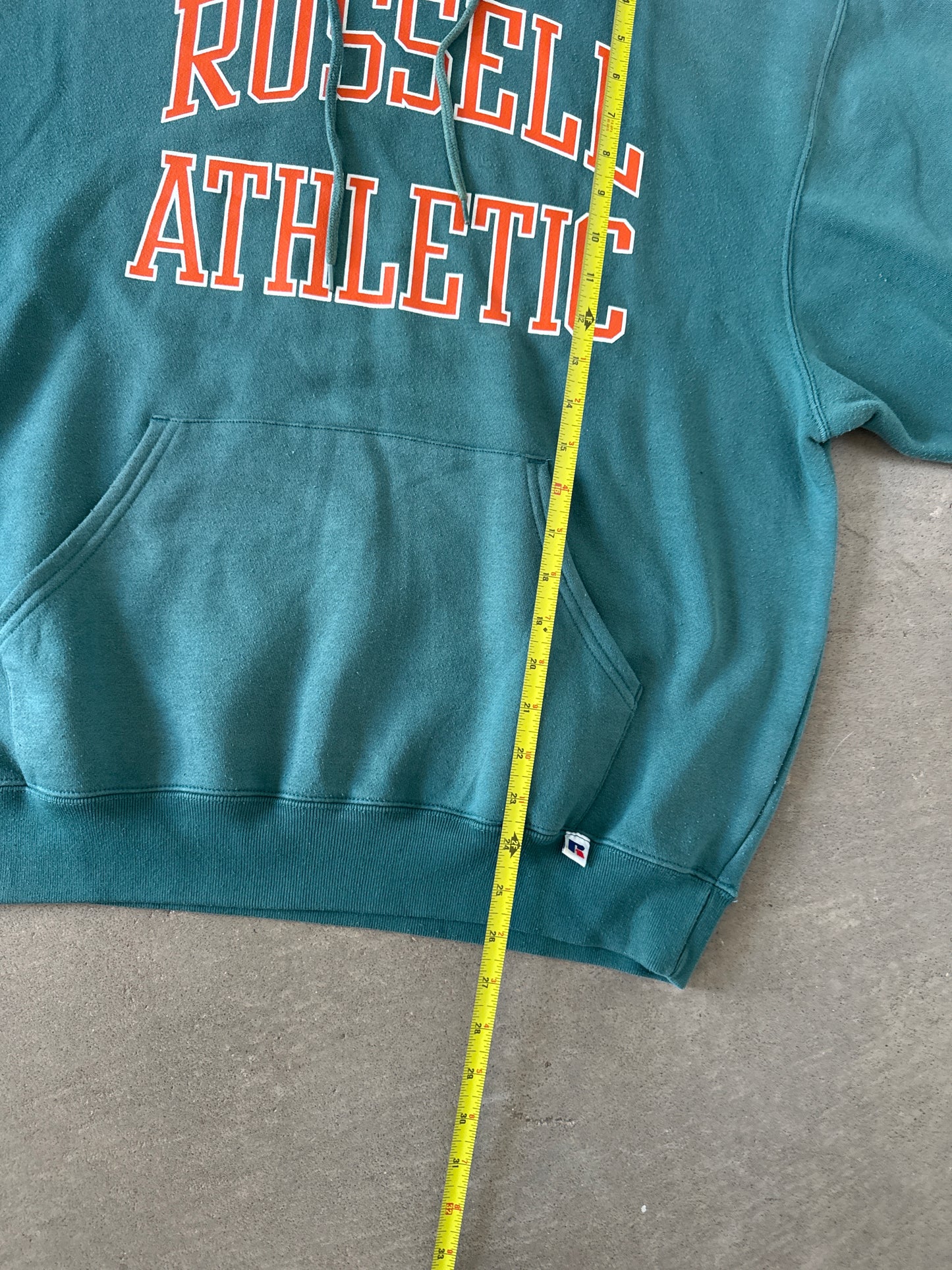Vintage 90s Russell Athletic Teal Logo Hoodie
