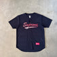 Supreme Snake Script Logo Black Baseball Jersey