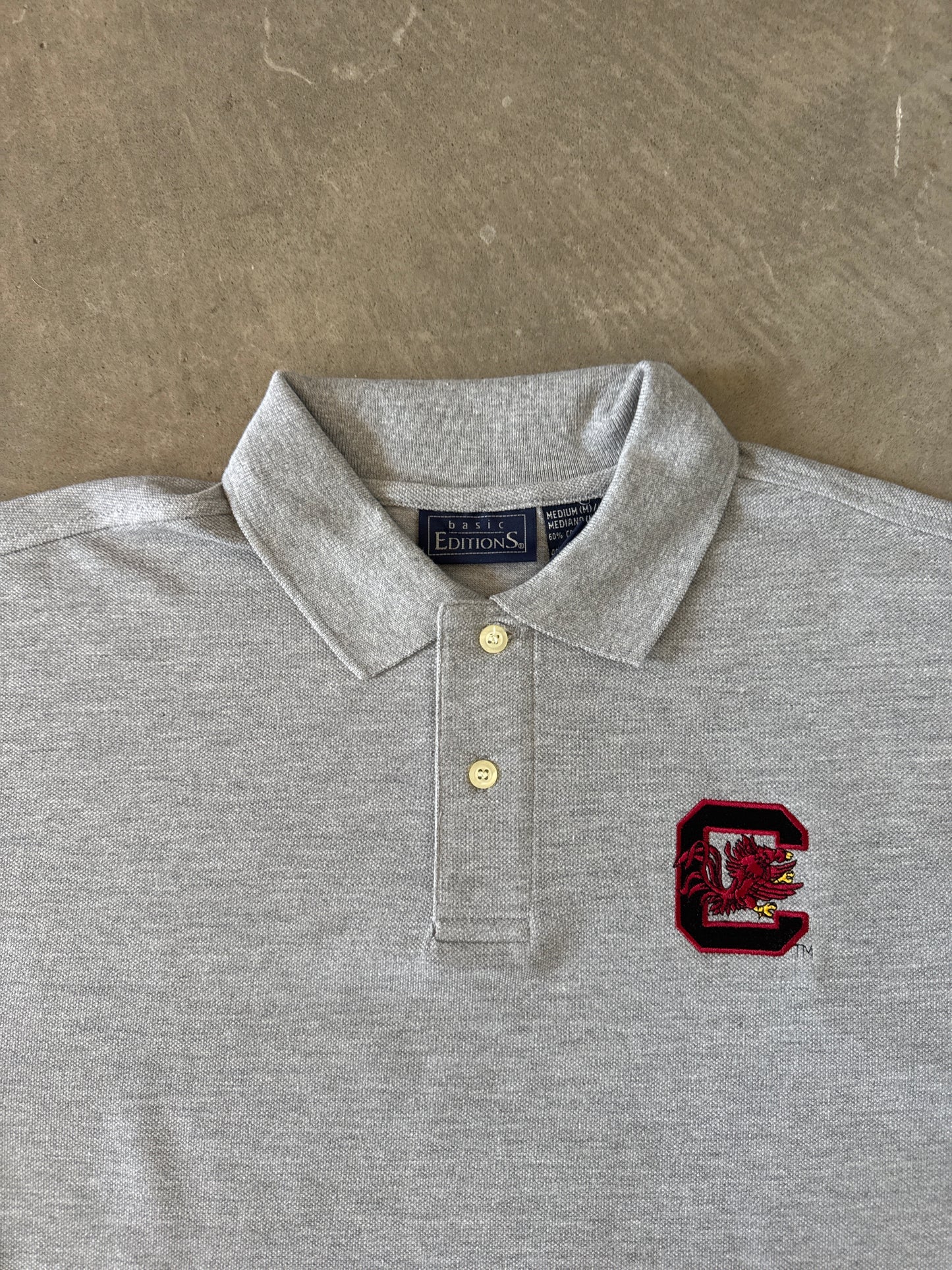 Vintage University Of South Carolina Gamecocks Embroidered Logo Polo Shirt
