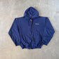 Vintage 90s Carhartt Embroidered Navy Hooded Zip Up