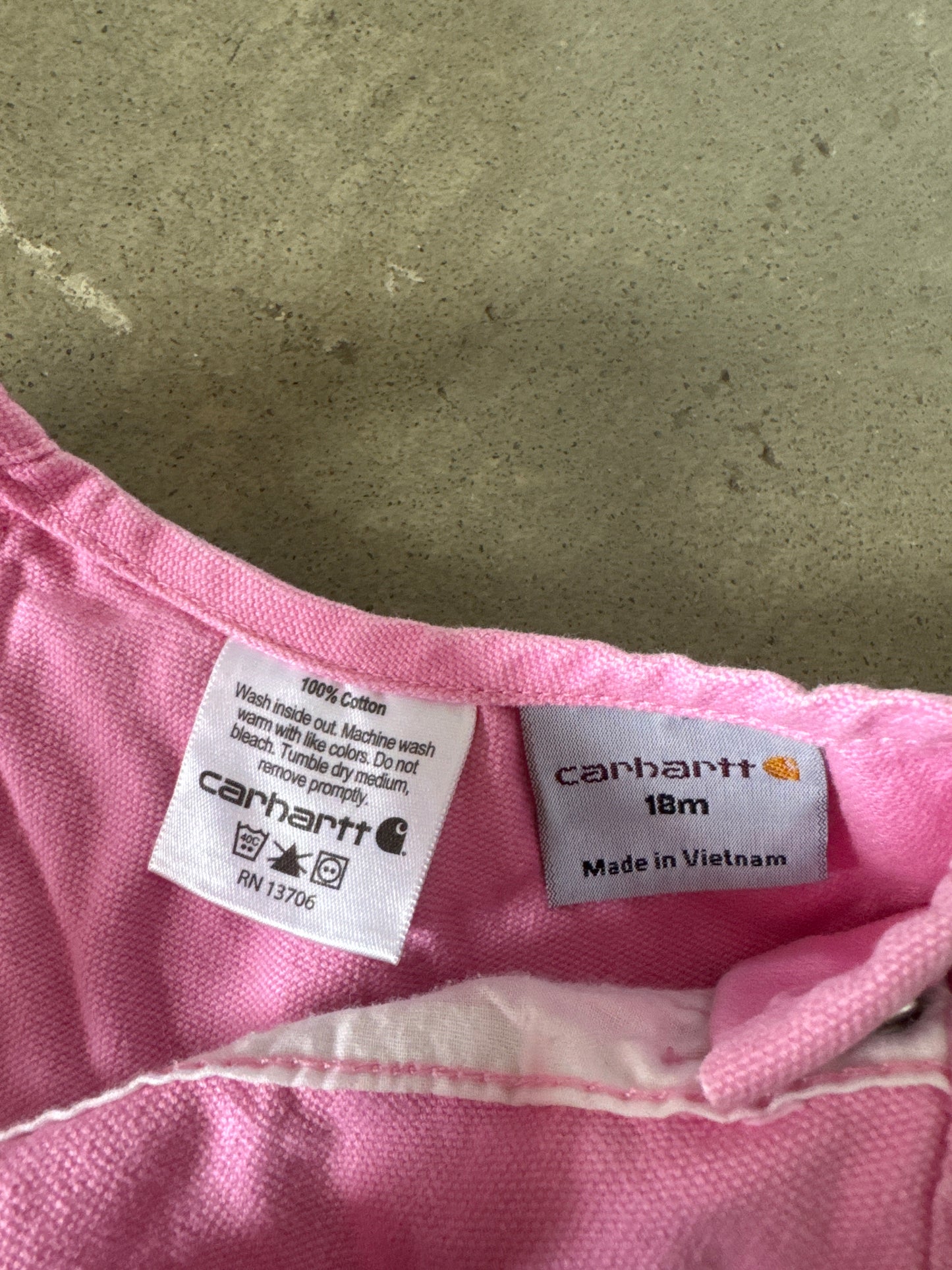 Carhartt Girls' Infant Canvas Pink Bib Overalls