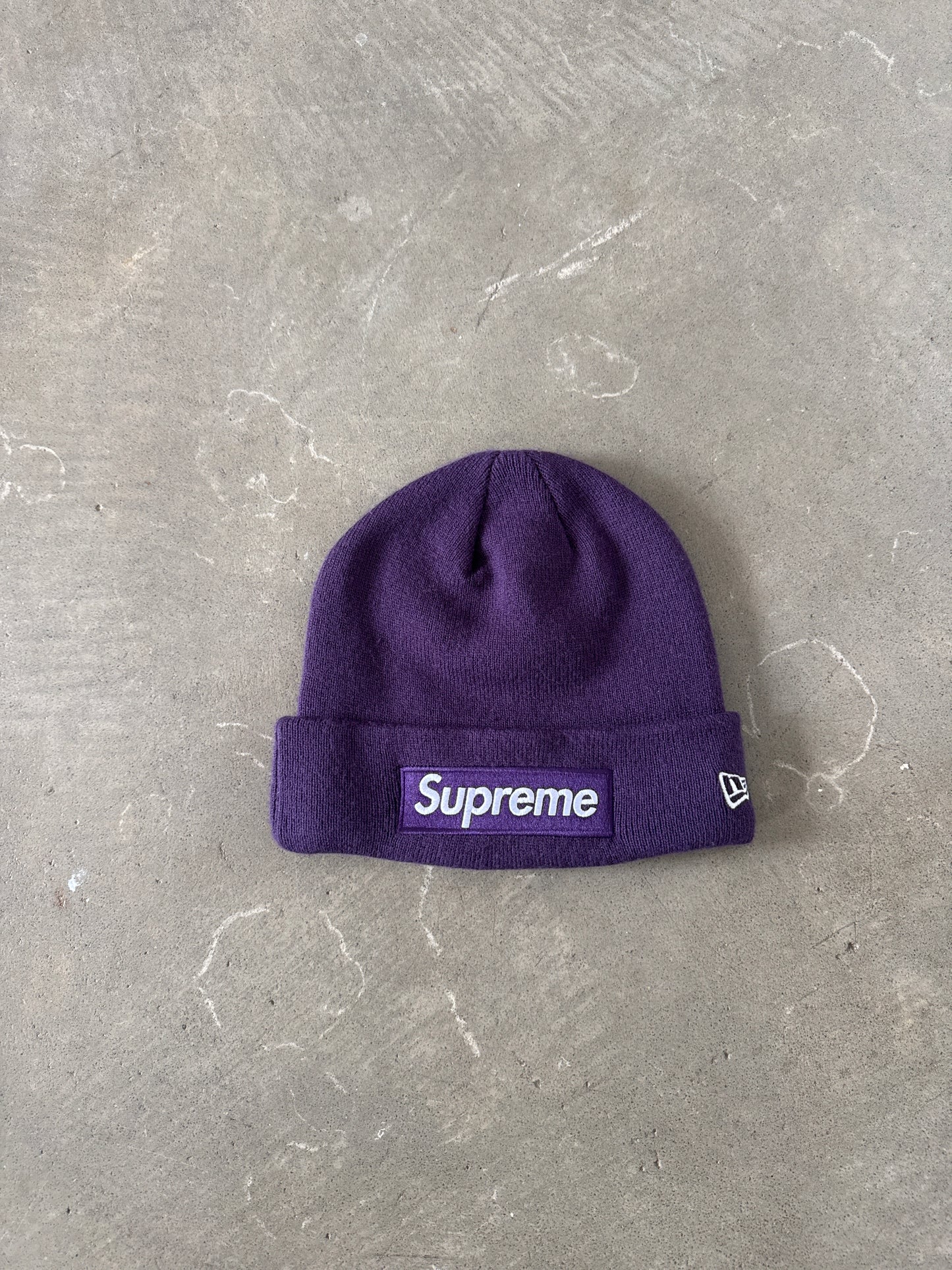 Supreme New Era Box Logo Dark Purple Beanie (FW23)