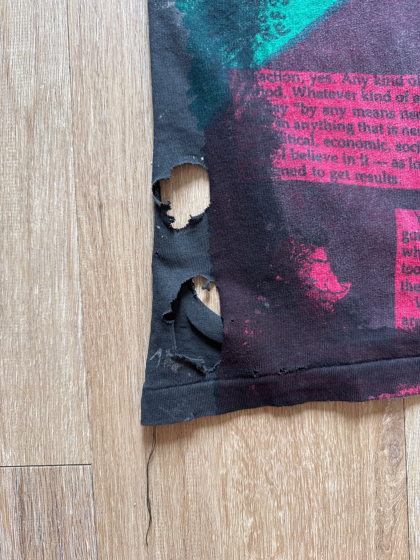 Vintage 90s Malcolm X Mosquito Head Thrashed Tee