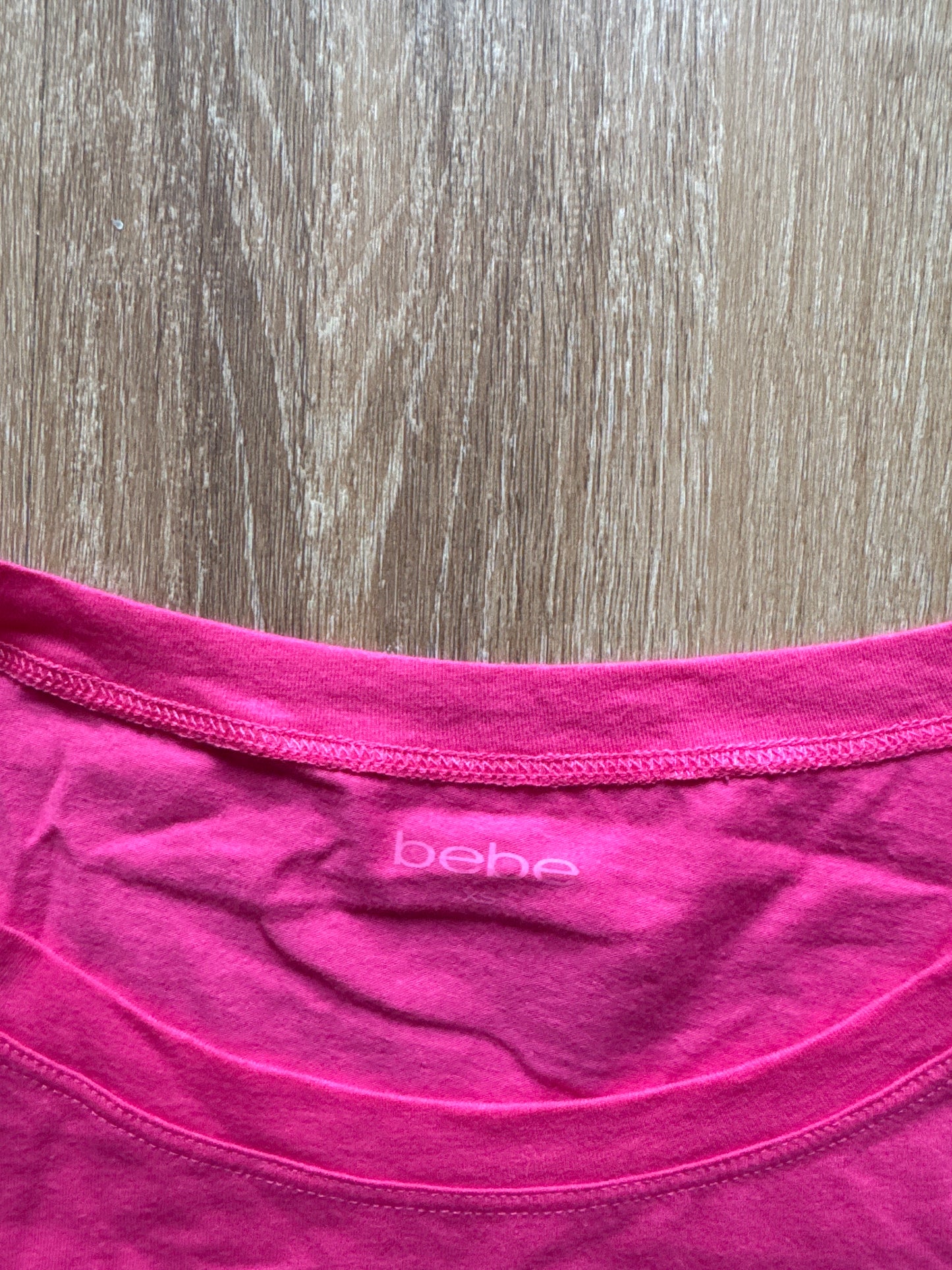 Y2K Women’s Bebe Bedazzled Logo Pink Tee