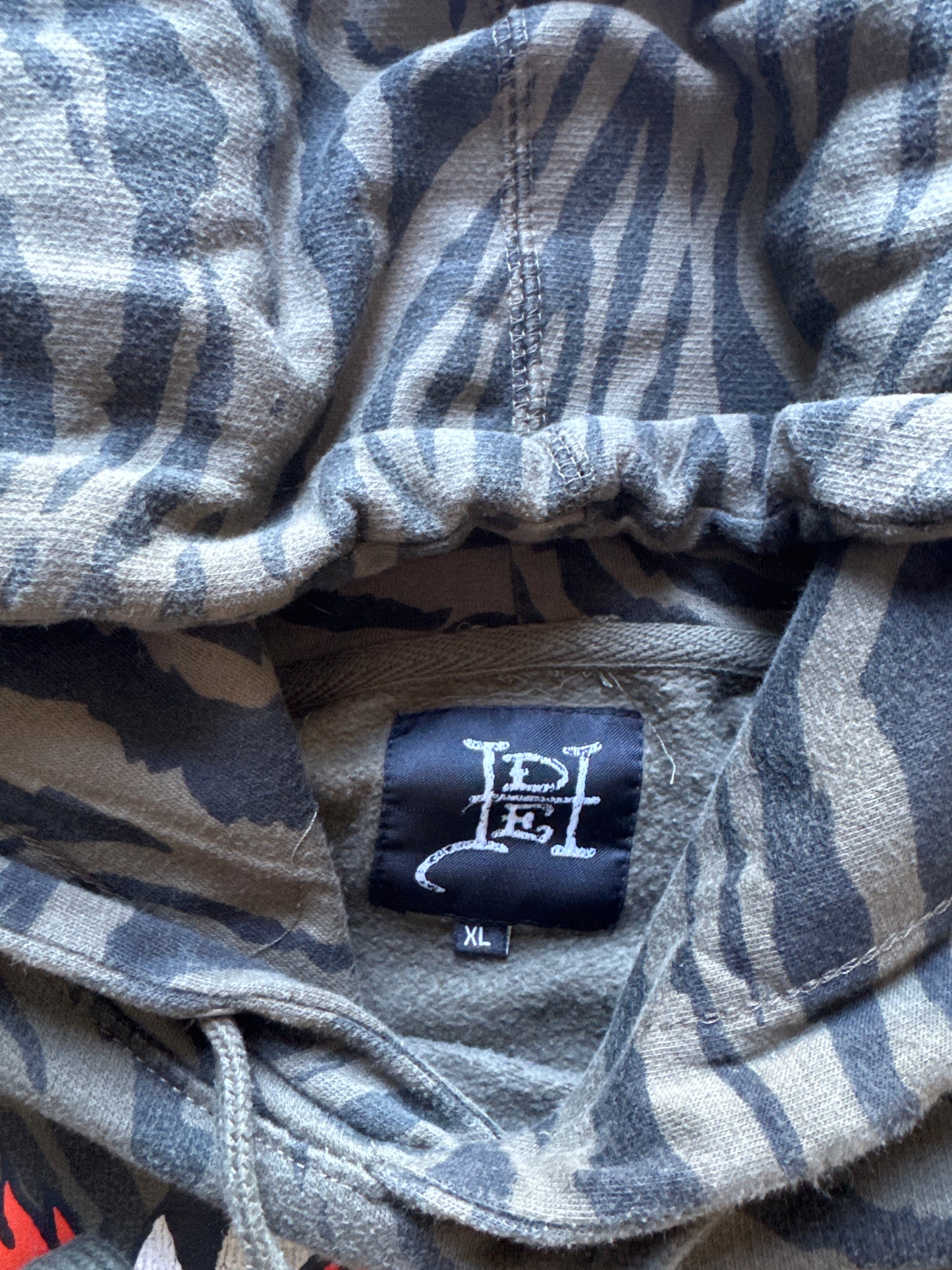 Ed Hardy Dragon Zebra Camo Christian Audigier Pullover Hoodie