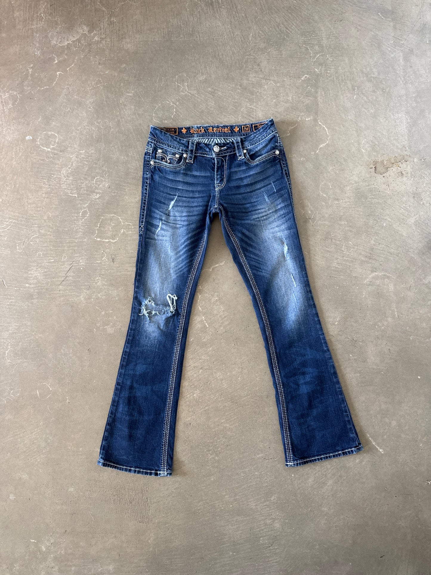 Y2K Rock Revival Women’s Drew Boot Cut Denim Jeans