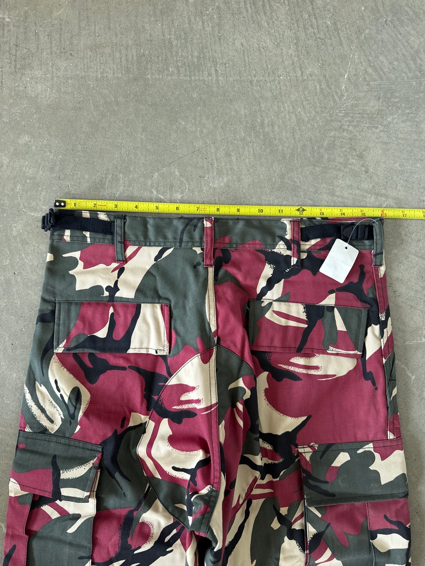 Vintage Burgundy Rhodesian Brushstroke Camo Cargo Pants