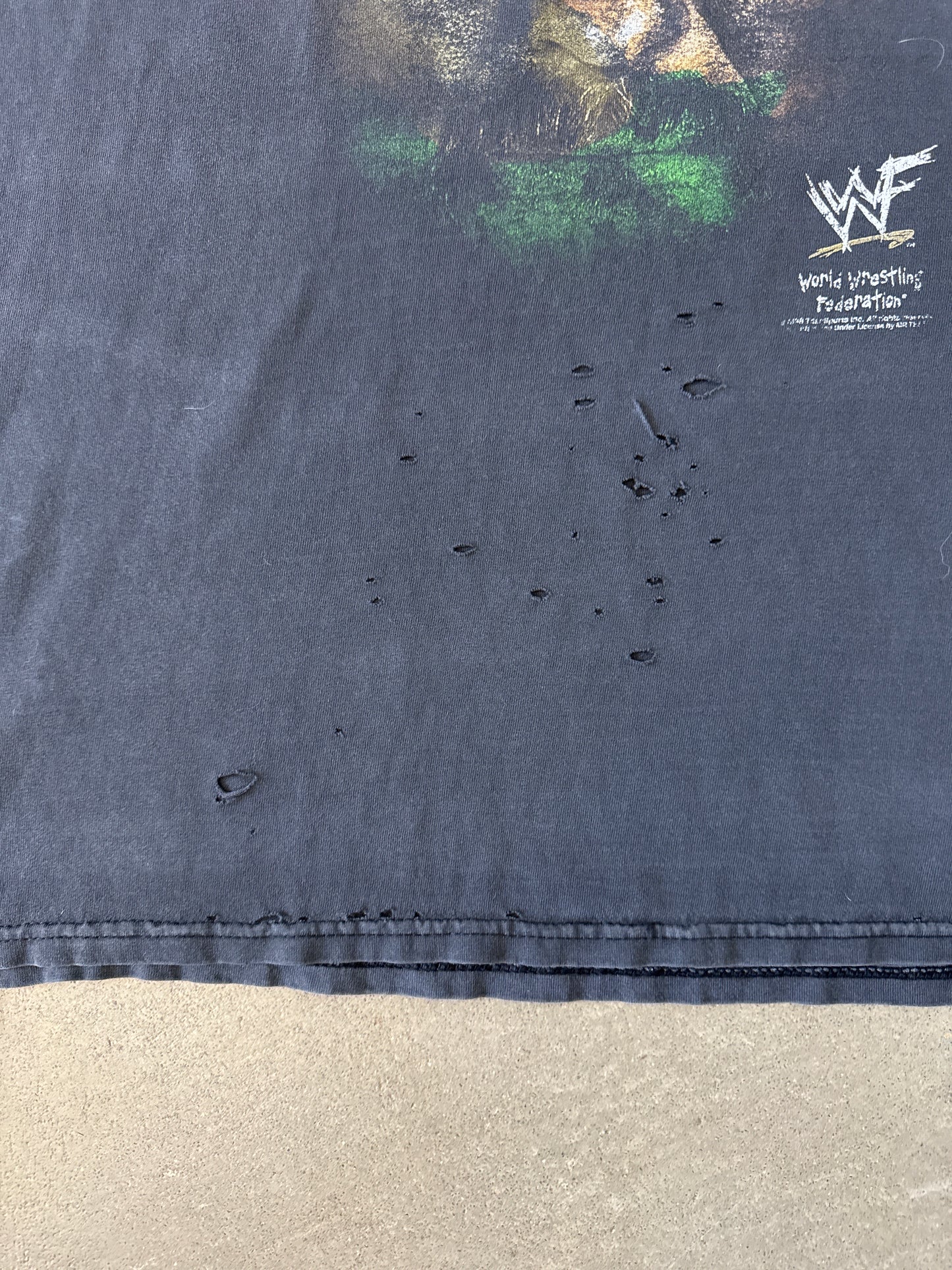 Vintage WWF 1998 Stone Cold Steve Austin Camo Face Distressed Tee