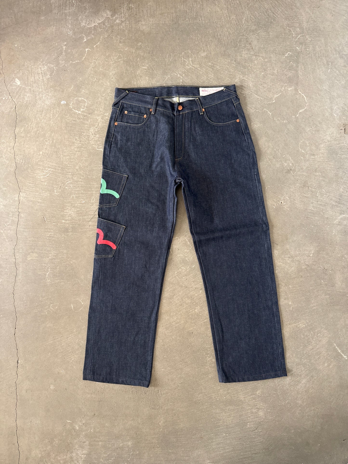 Evisu Multi Pocket Japanese Art Selvedge Denim Jeans