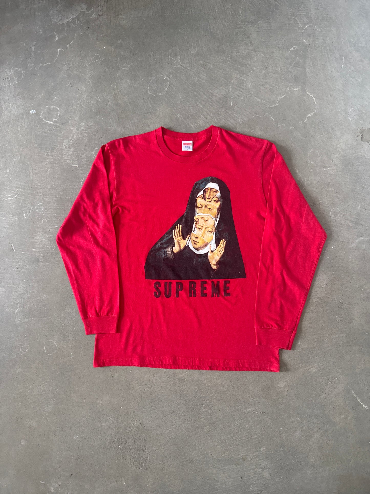 Supreme Nun Long Sleeve Red Tee