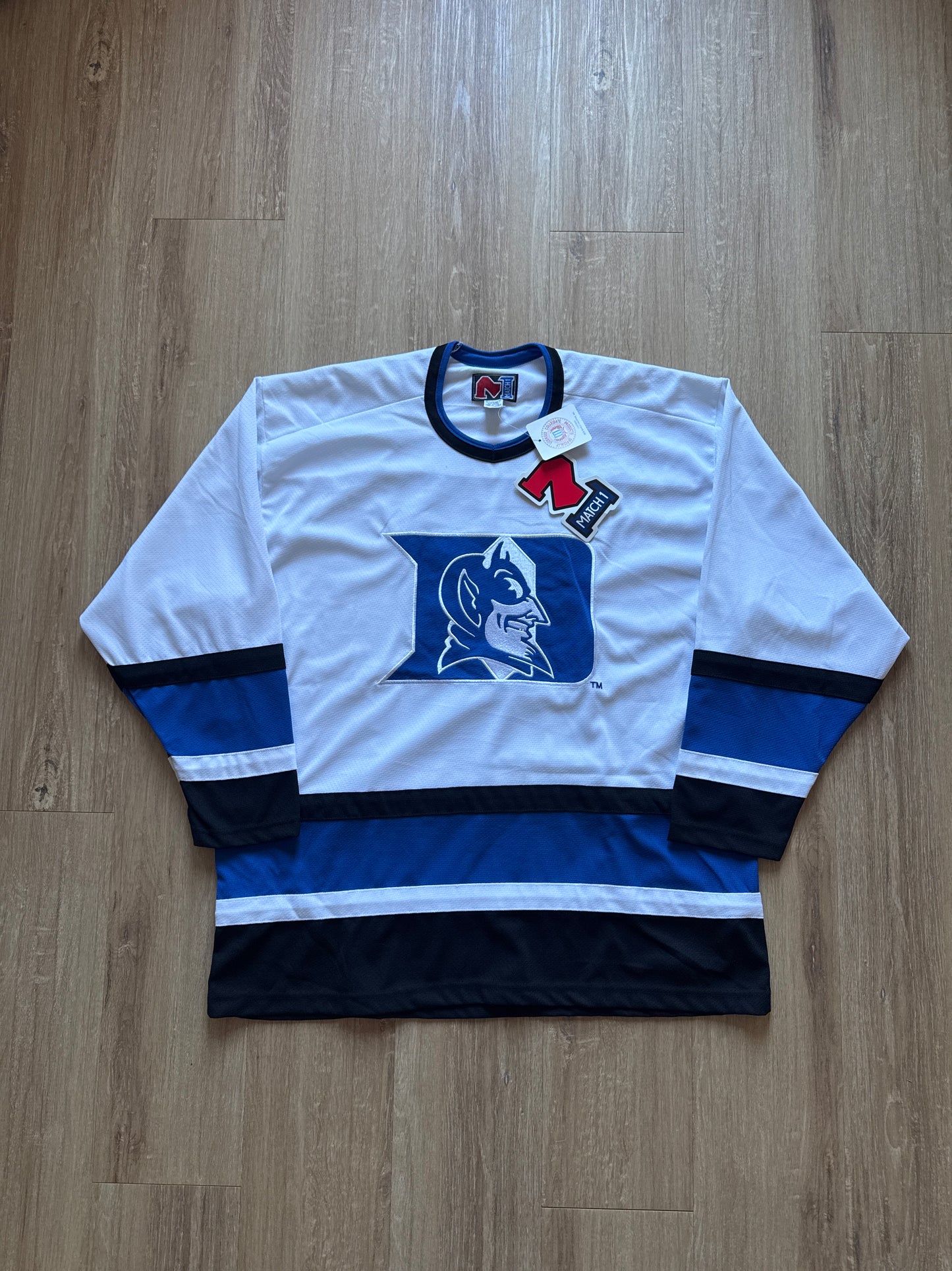 Vintage 90s Match 1 Collegiate Sportswear Duke University Blue Devils Hockey Jersey