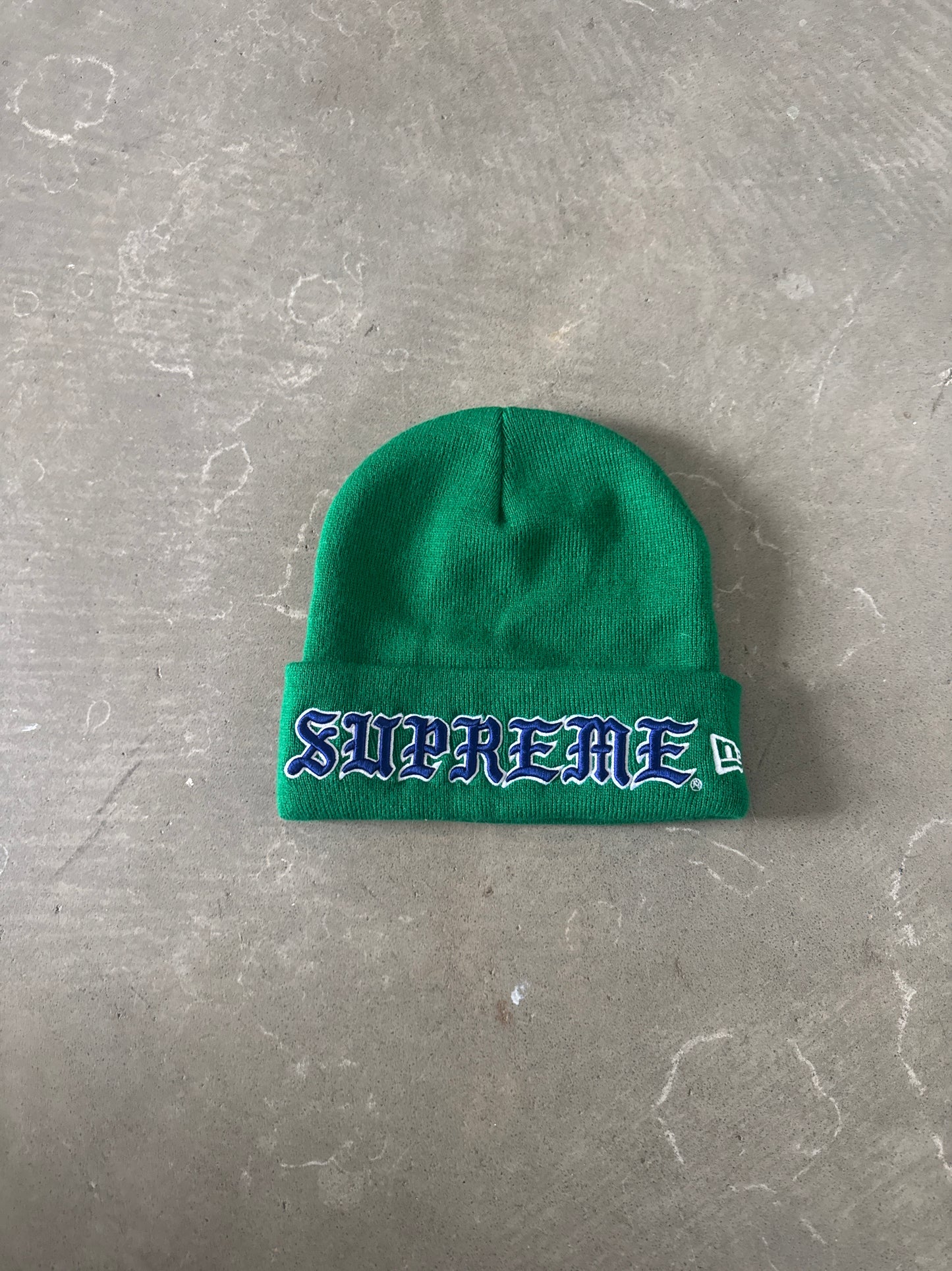 Supreme New Era Old English Green Beanie