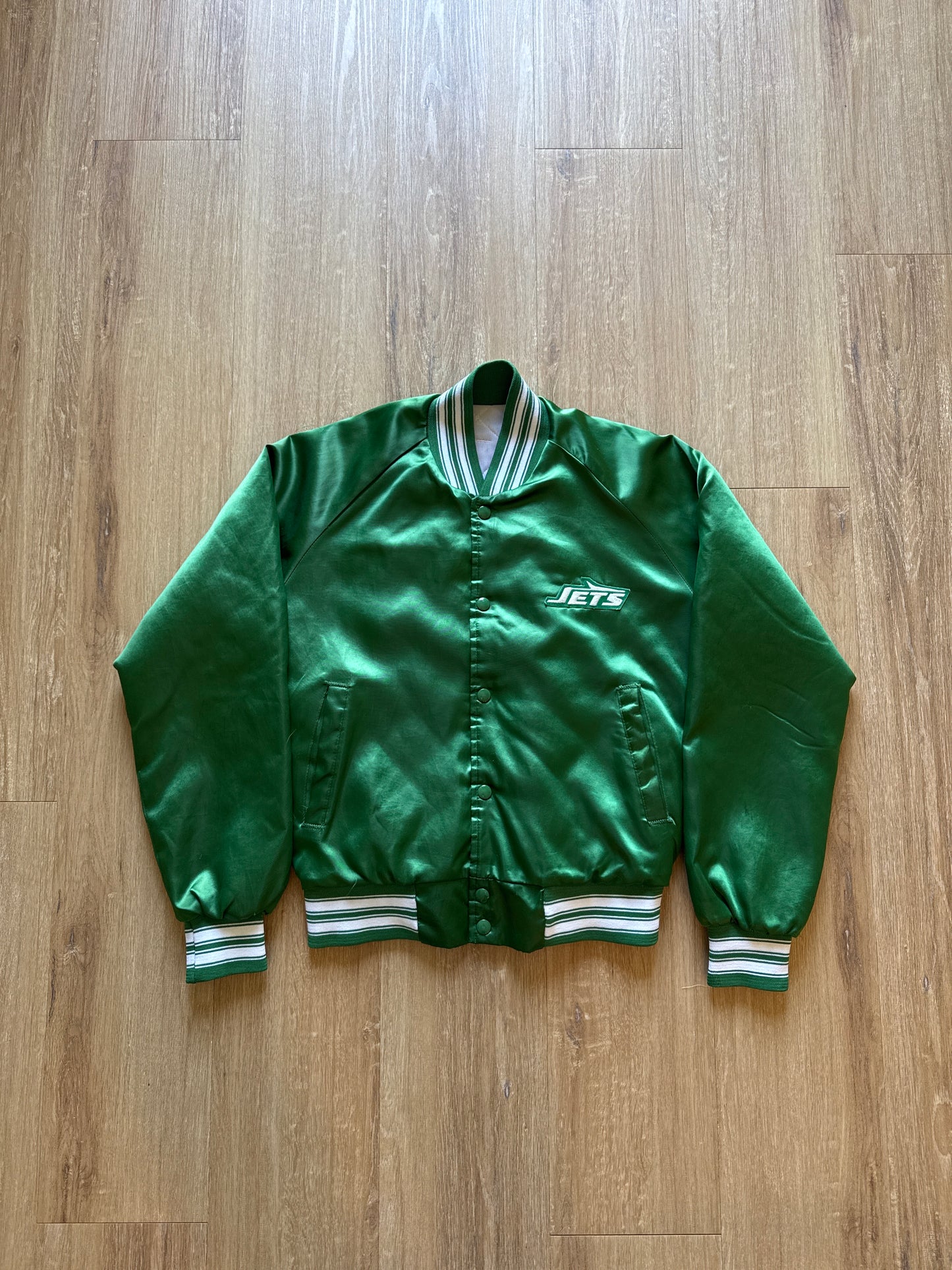 Vintage 80s New York Jets Satin Jacket