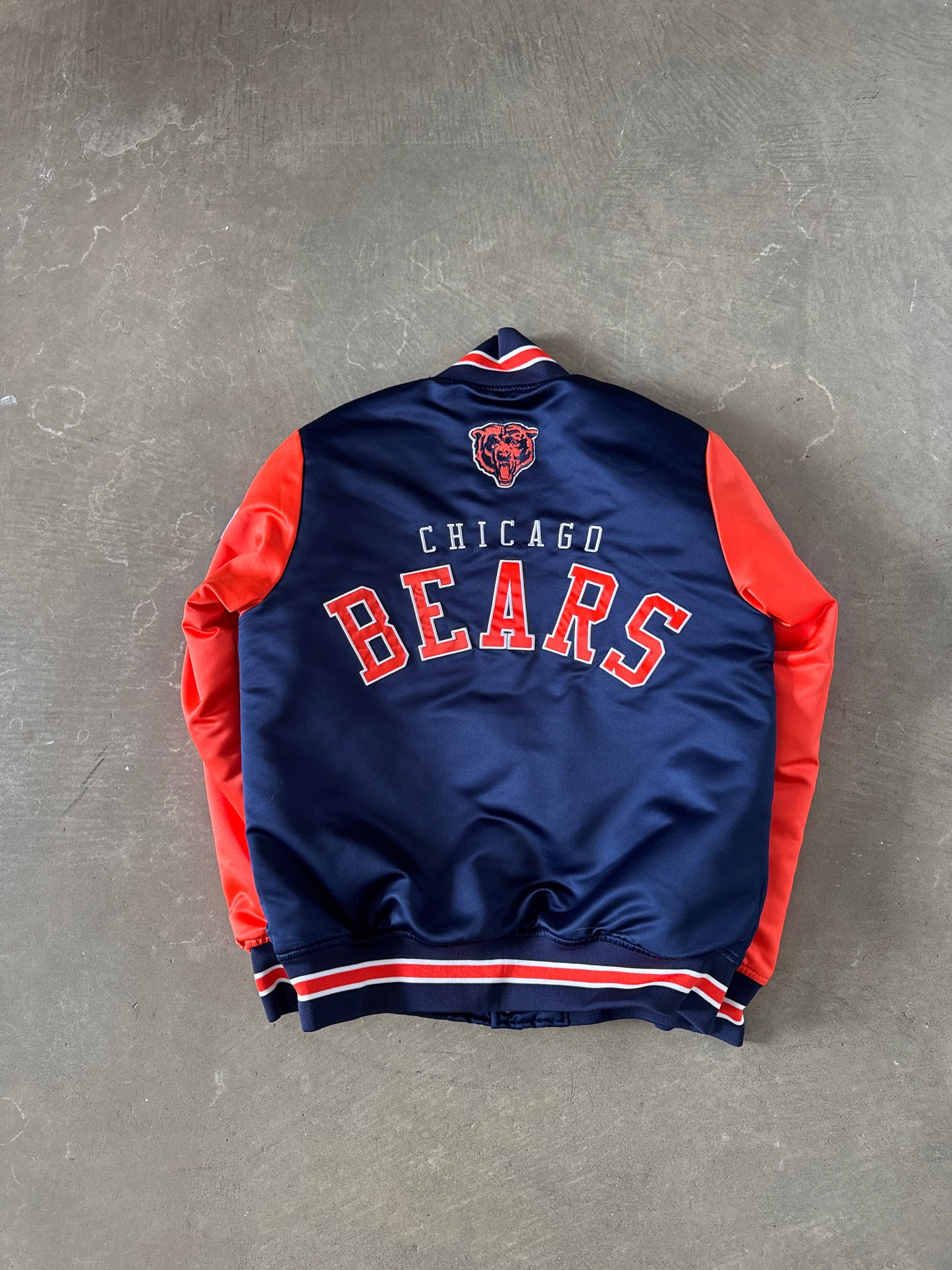 Mitchell & Ness Chicago Bears Primetime Throwbacks Vintage Satin Full-Snap Jacket