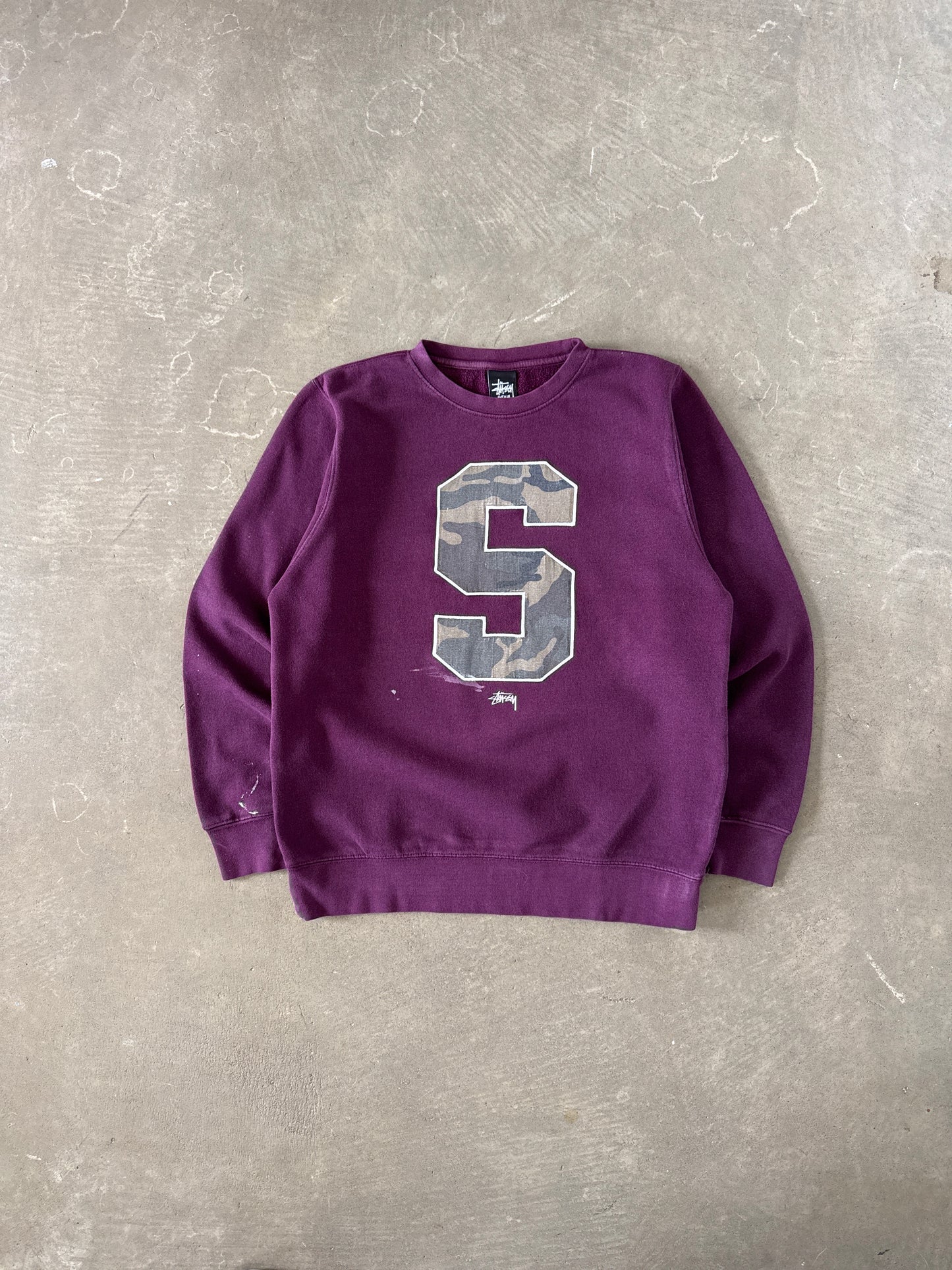 Y2K Stussy Camo S Logo Embroidered Sweatshirt