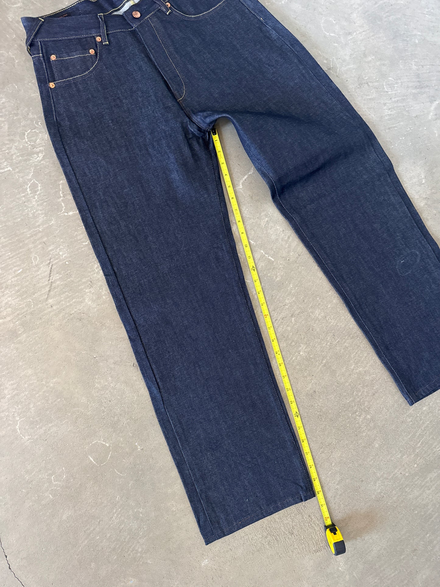 Evisu Embroidered Japanese Grey Dog Art Salvage Denim Jeans