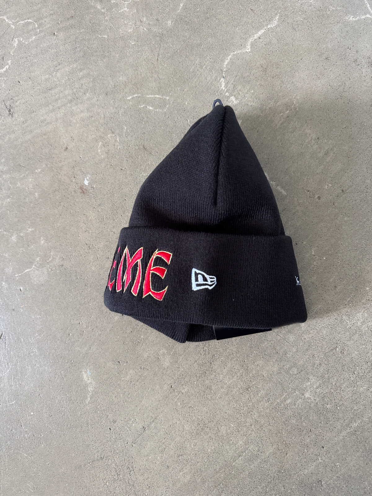 Supreme New Era Action Black Red Beanie (FW26)
