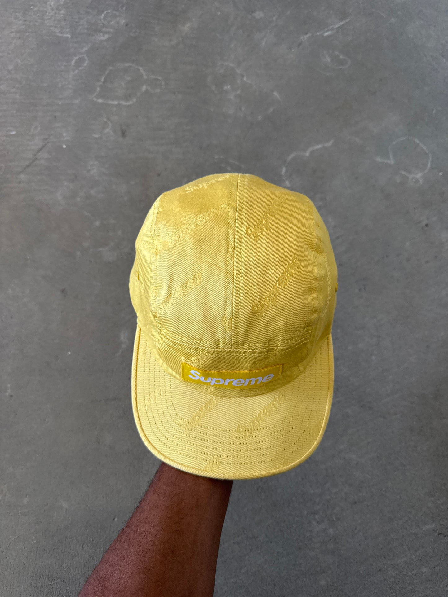 Supreme Washed Chino Yellow Camp Cap Hat