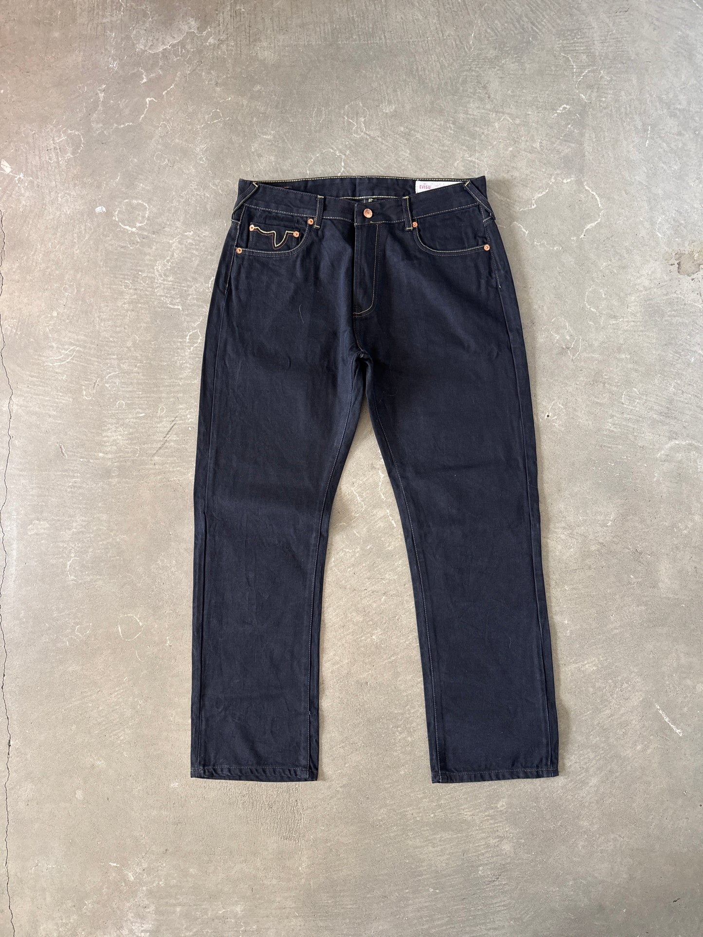 Evisu Embroidered Pink Bull Selvedge Japanese Denim Jeans