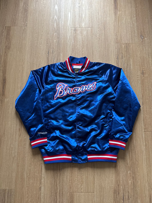 Mitchell & Ness Atlanta Braves Satin Bomber Jacket
