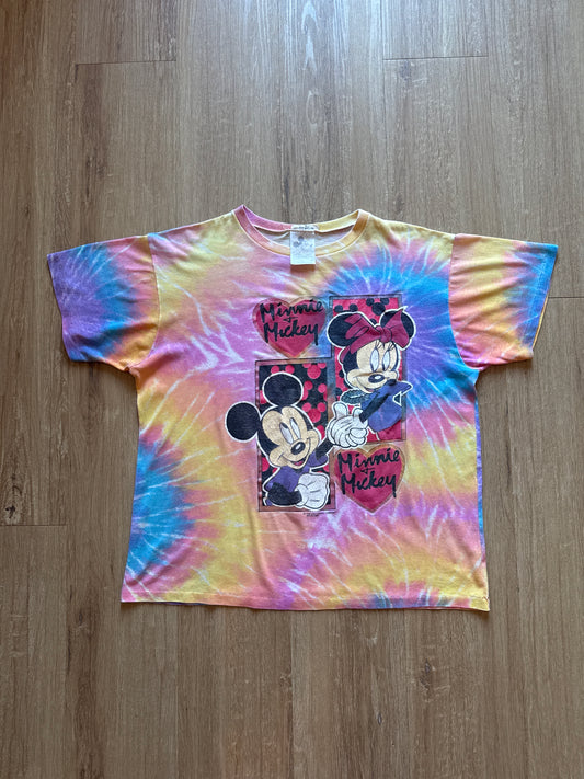 Vintage 90s Women’s Walt Disney Company Minnie & Mickey Mouse Tie Dye Tee