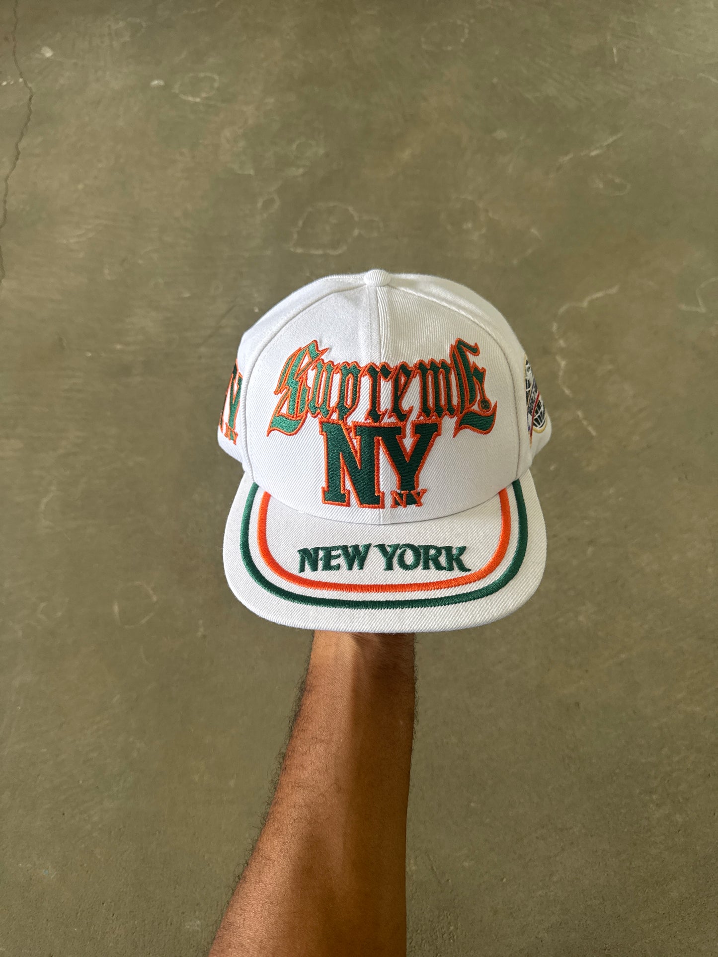 Supreme New York 6-Panel White Snapback Hat
